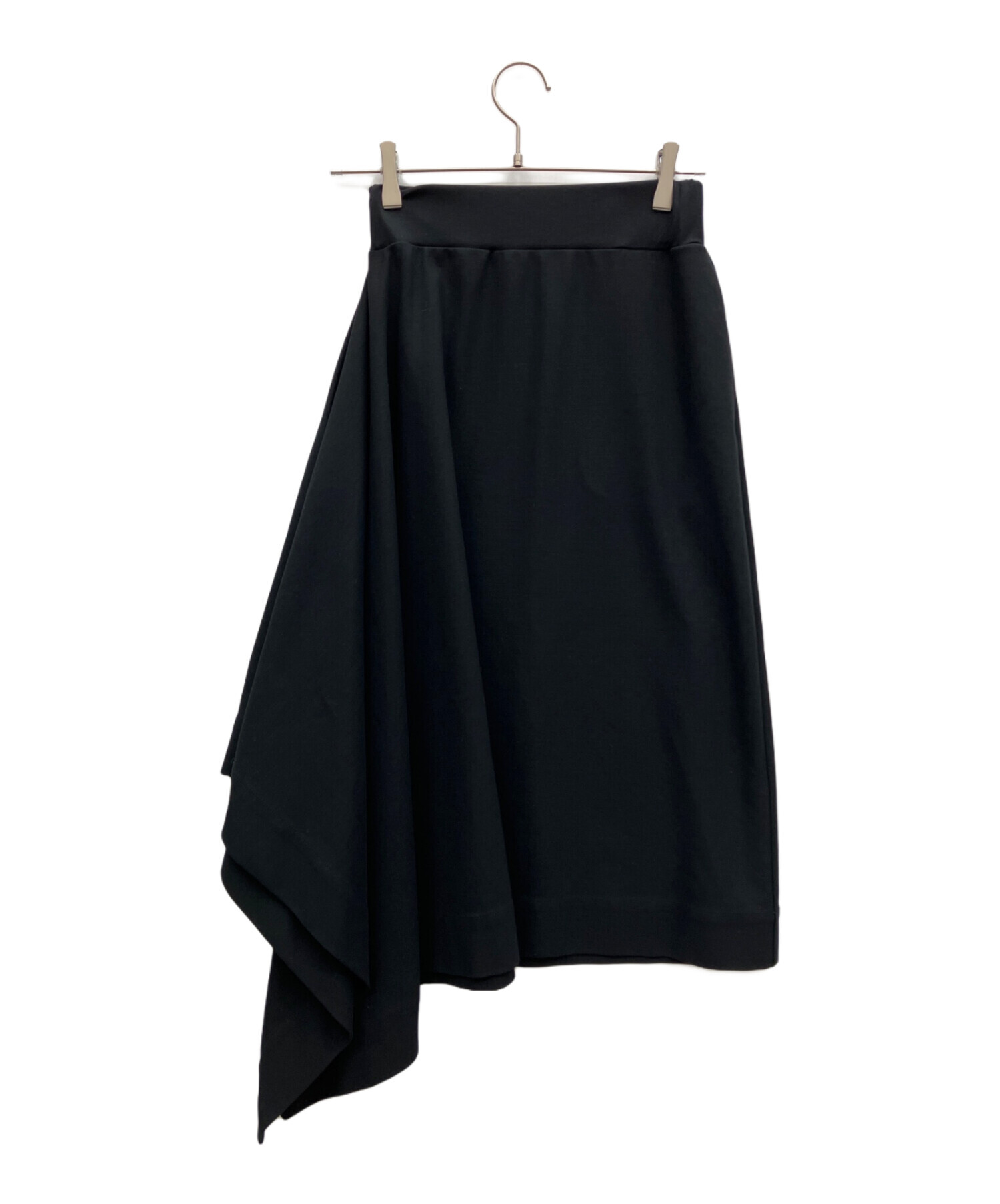 HYKE ハイク PERTEX アシメスカート ミディアム丈 黒 中古・古着通販】HYKE (ハイク) ASYMMETRIC SKIRT ブラック サイズ:1