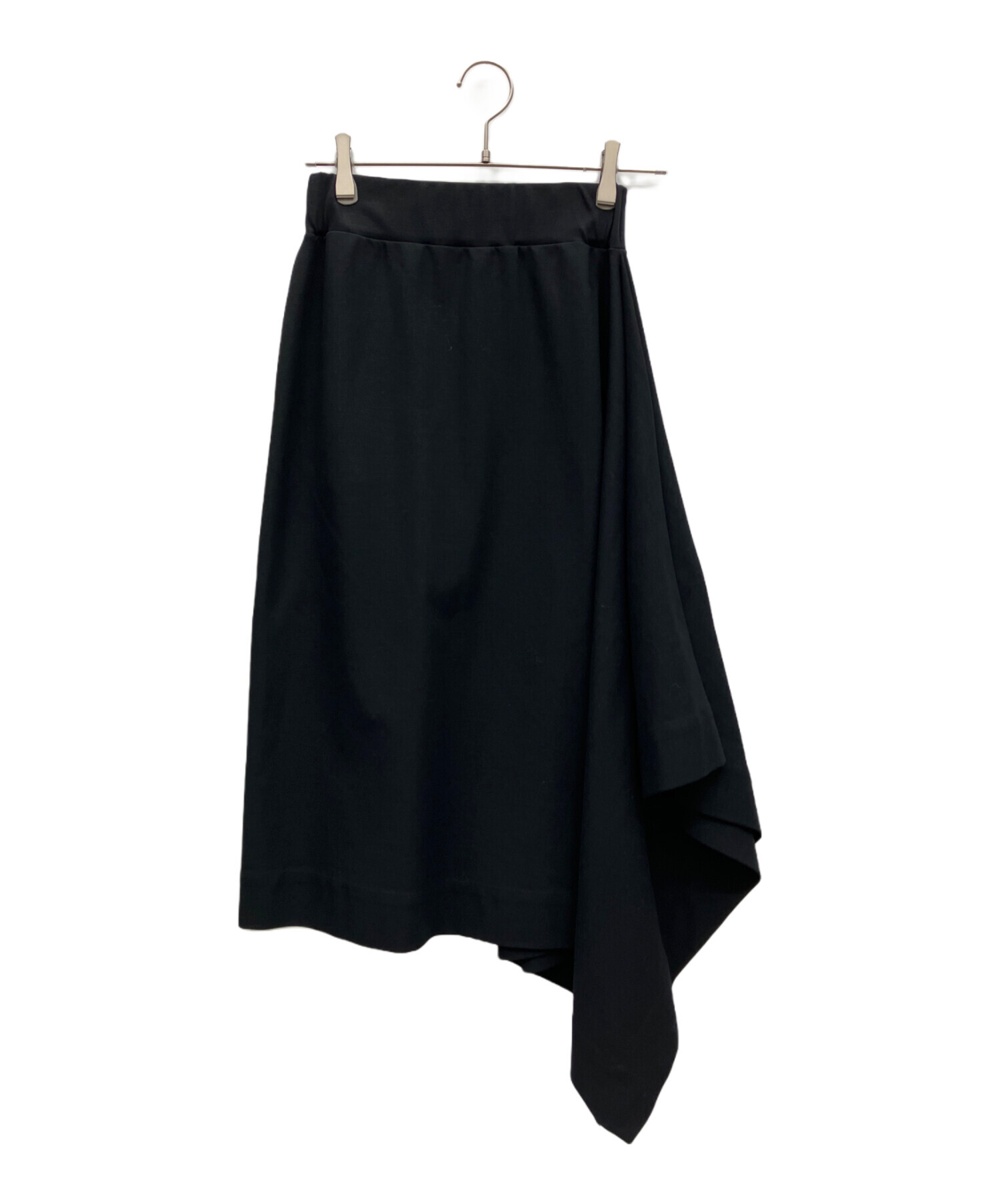 中古・古着通販】HYKE (ハイク) ASYMMETRIC SKIRT ブラック サイズ:1