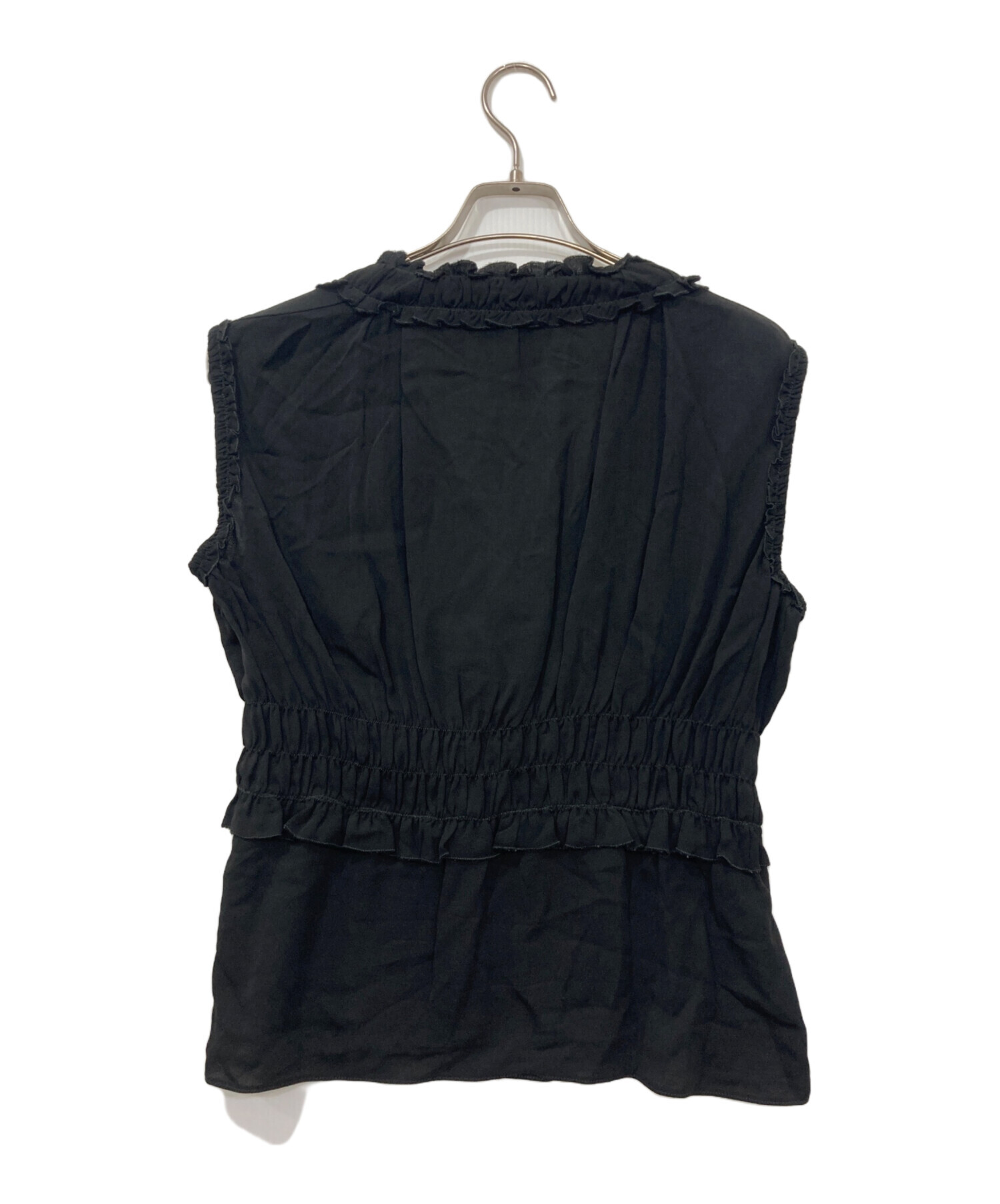 CHANEL シャネル ブラウス レディース 【古着】【中古】 中古・古着通販】CHANEL (シャネル) フリルノースリーブブラウス