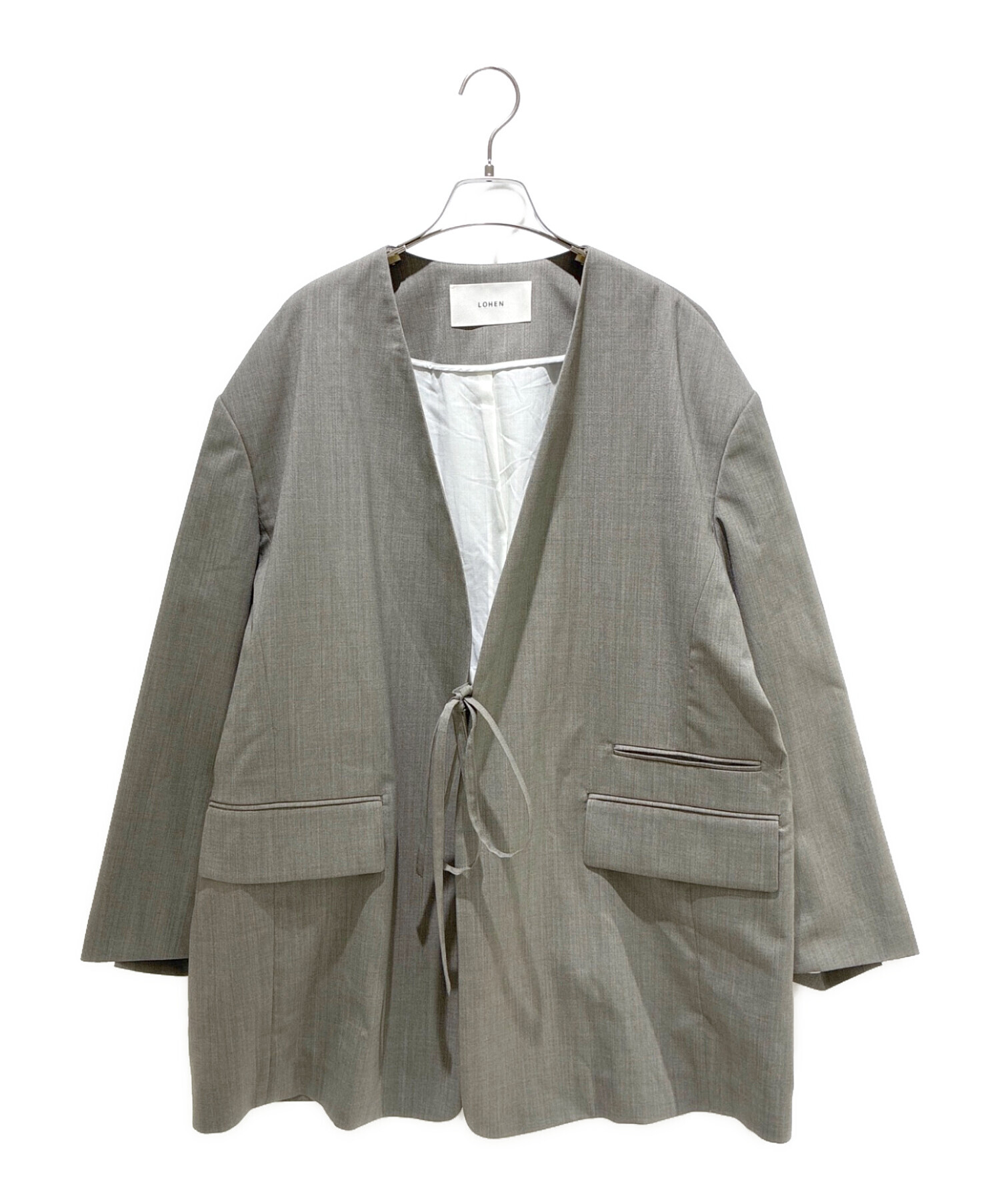 中古・古着通販】LOHEN (ローヘン) V COLLAR LIGHT JACKET グレー