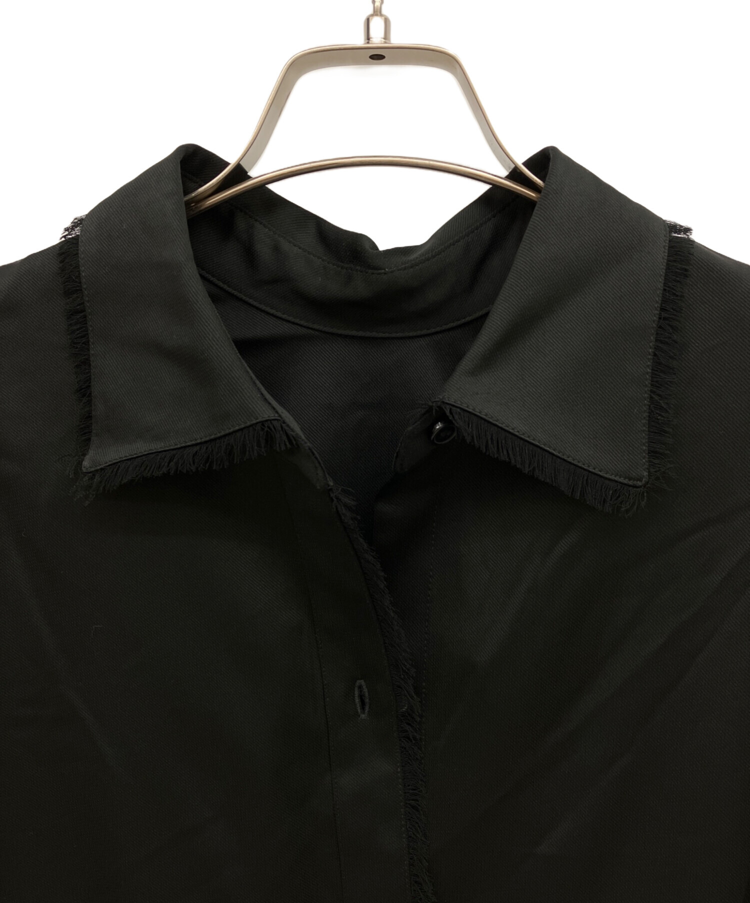 中古・古着通販】CLANE (クラネ) W FACE FRINGE SHIRTS ブラック