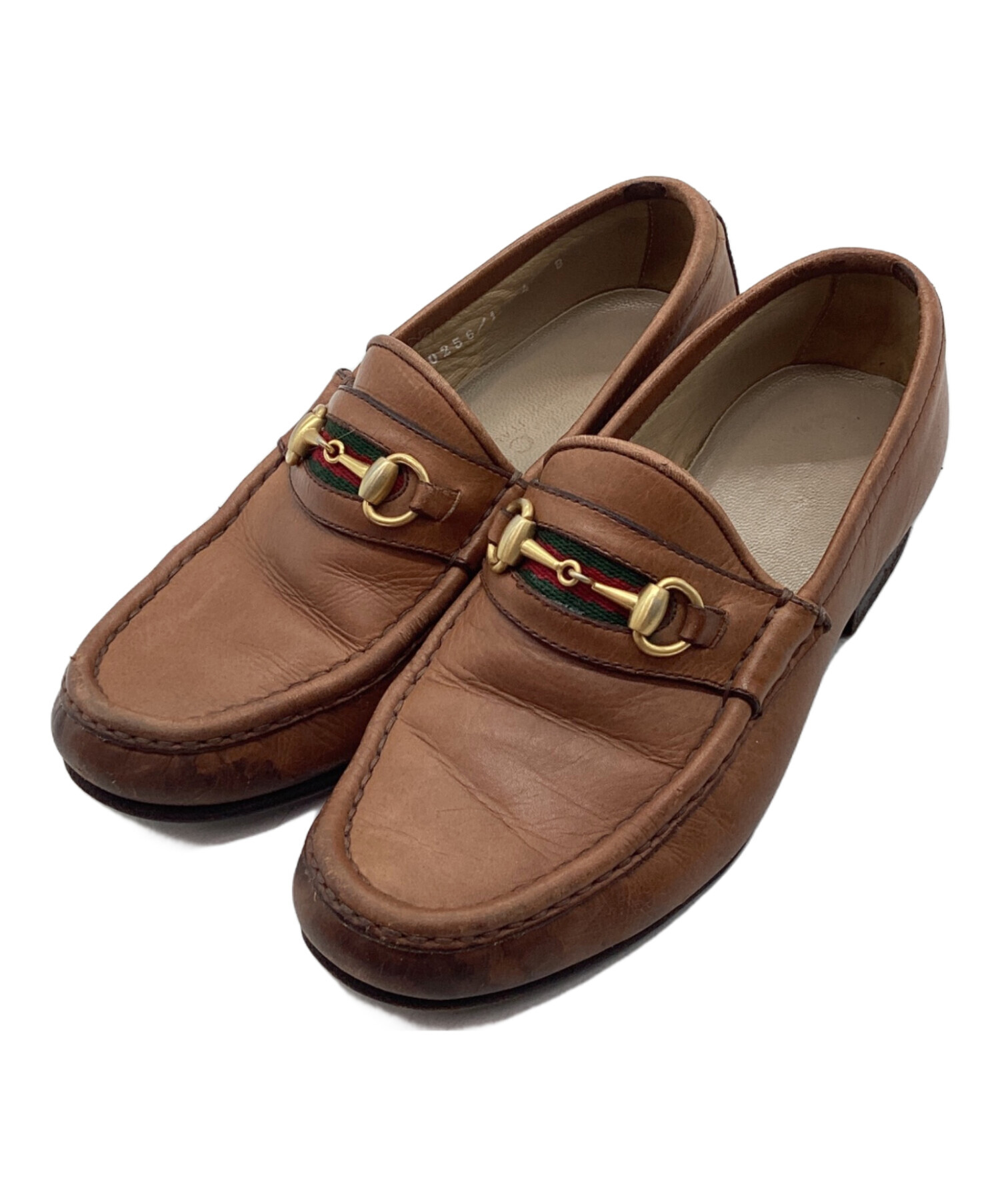 中古・古着通販】GUCCI (グッチ) ホースビットローファー キャメル 