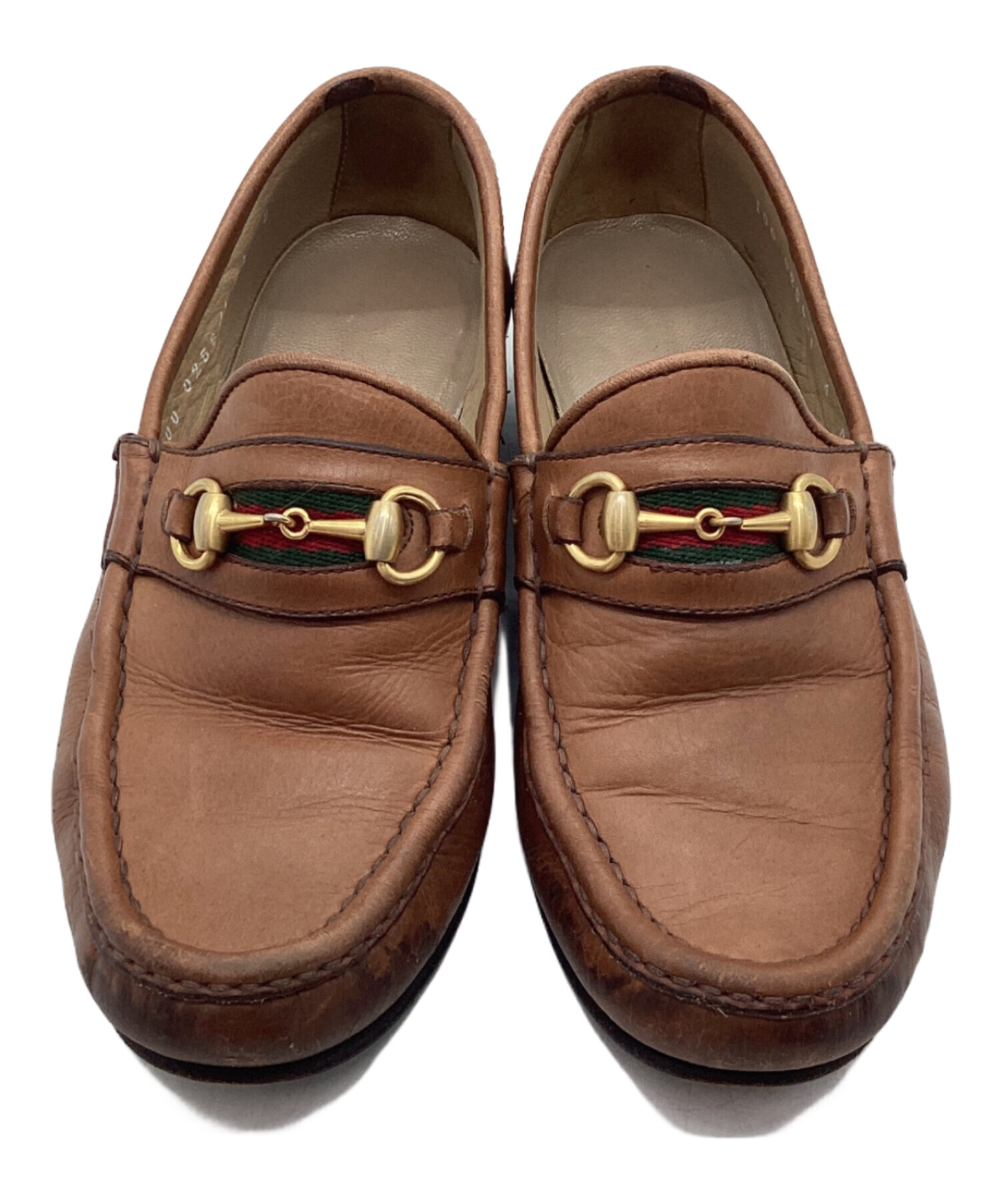 中古・古着通販】GUCCI (グッチ) ホースビットローファー キャメル 