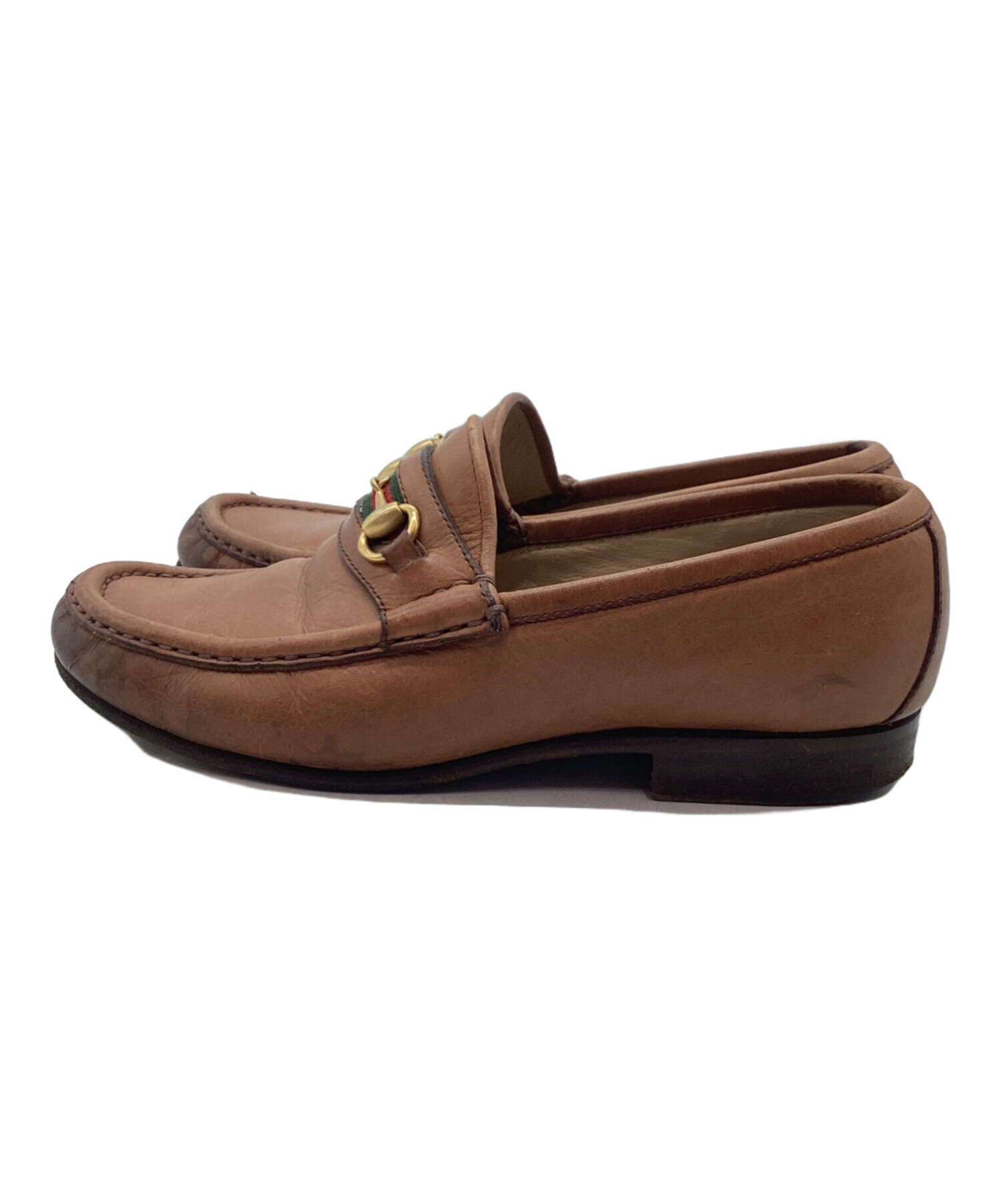 中古・古着通販】GUCCI (グッチ) ホースビットローファー キャメル 