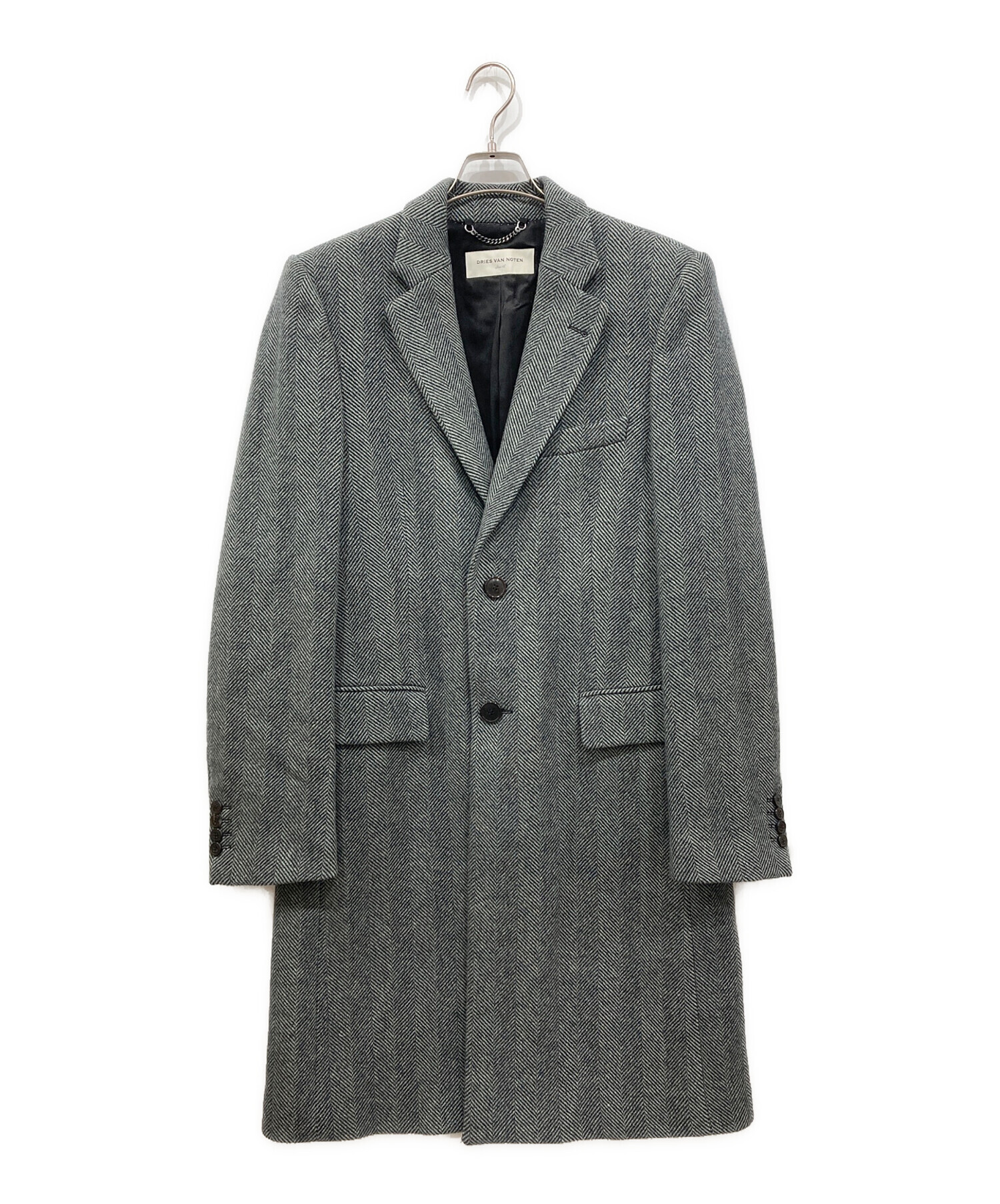最高級⭐️美品 DRIES VAN NOTEN ヘリンボーン　チェスターコート 中古・古着通販】DRIES VAN NOTEN (ドリスヴァンノッテン