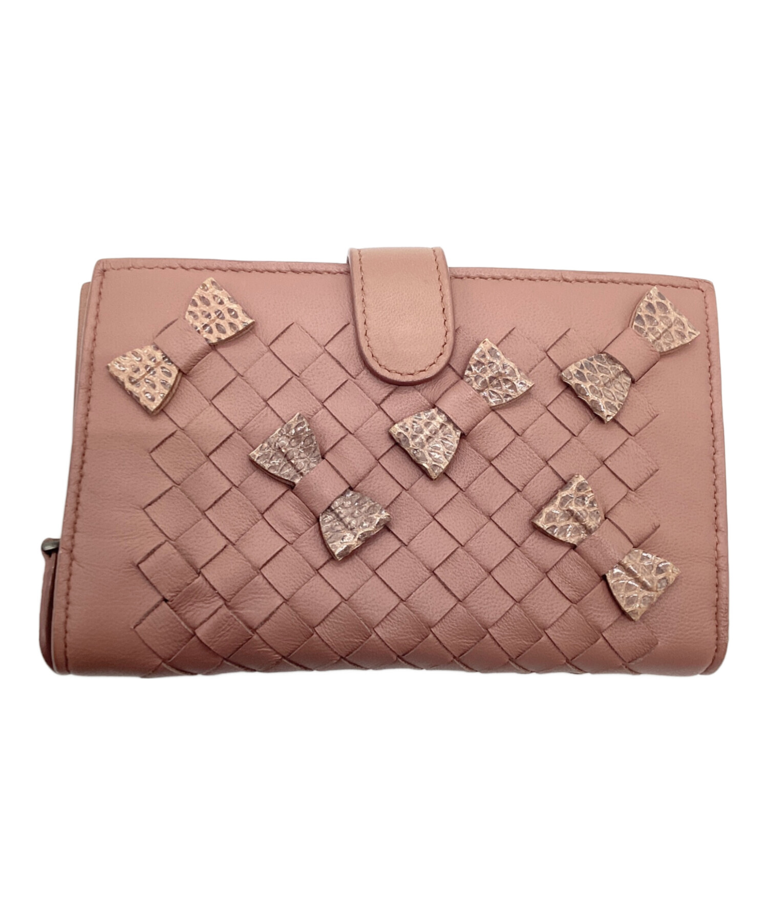 中古・古着通販】BOTTEGA VENETA (ボッテガベネタ) 2つ折り財布 ピンク 