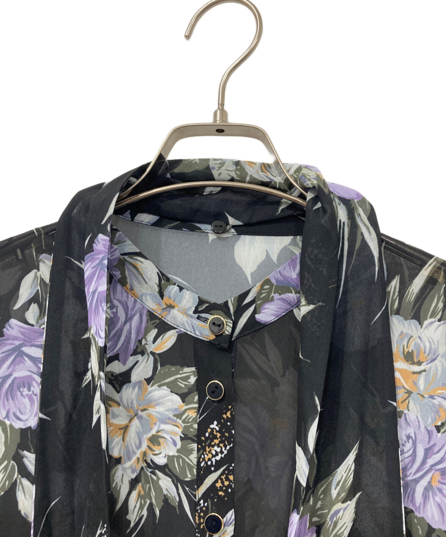 美品 グレースコンチネンタル レトロブーケ ワンピース 長袖 花柄 ブラック S 中古・古着通販】GRACE CONTINENTAL (グレースコンチネンタル) レトロ
