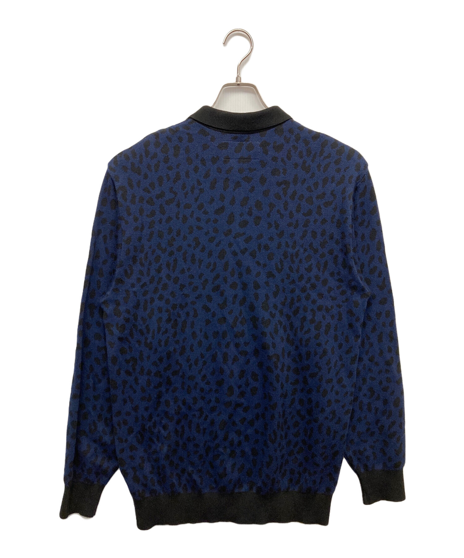 WACKOMARIA LEOPARD POLO Mサイズ WACKO MARIA/LEOPARD JACQUARD KNIT POLO SHIRT（LIGHT BROWN