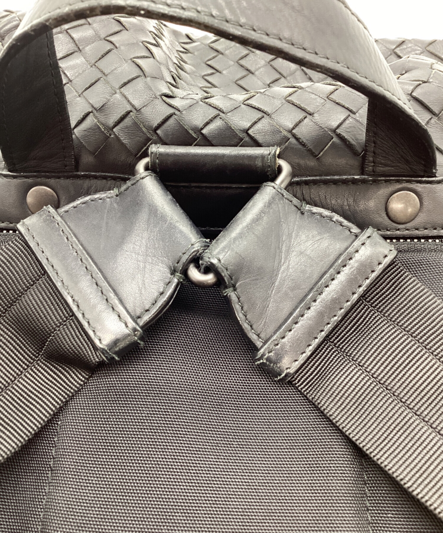 未使用級 INTREX レザー マキシイントレチャート バックパック 大容量 黒 美品 BOTTEGA VENETA ボッテガヴェネタ マキシイントレチャート パ