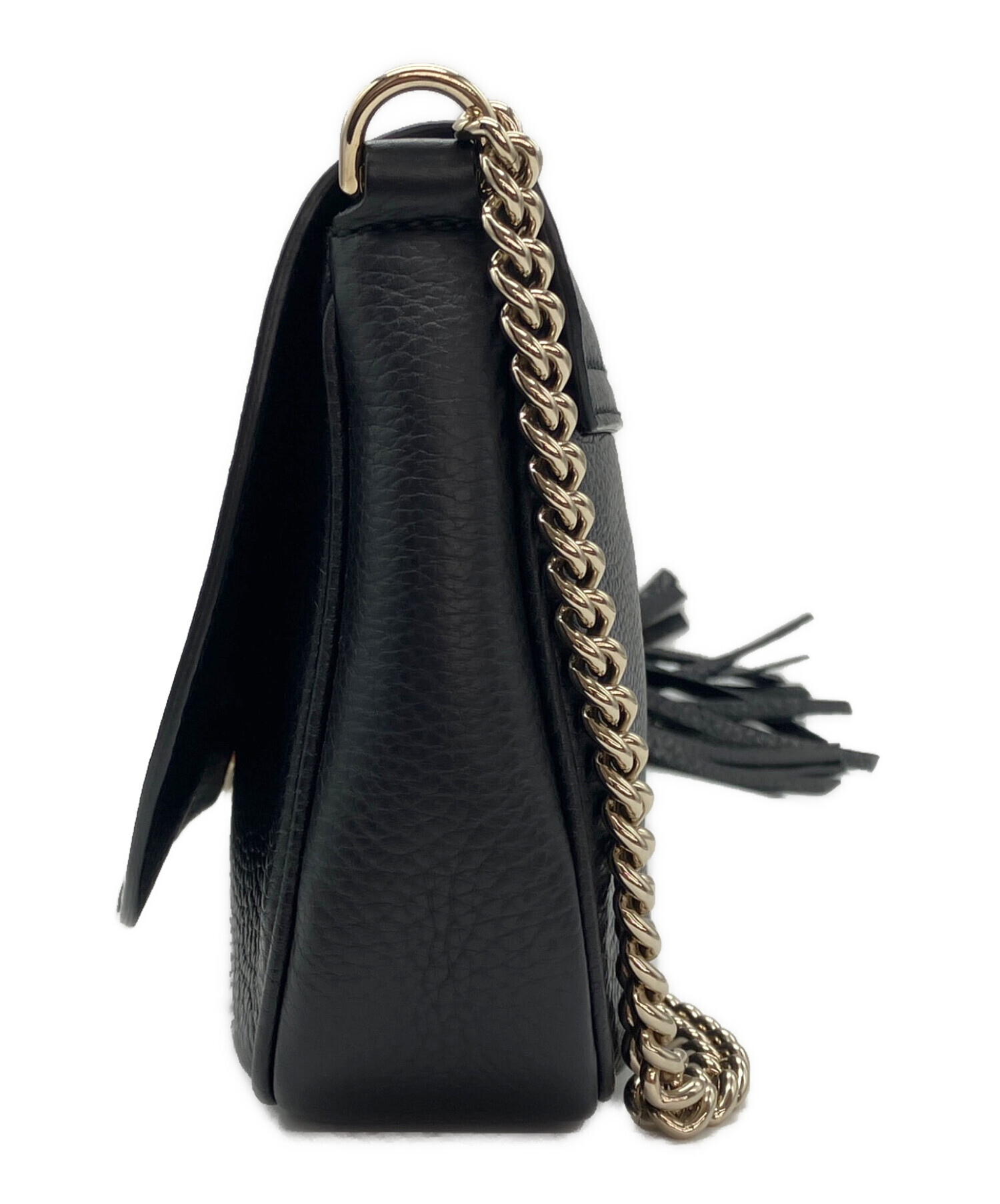 【美品】GUCCI グッチ　チェーン　ショルダーバッグ　ヴィンテージ　ブラック 中古・古着通販】GUCCI (グッチ) チェーンショルダーバッグ ブラック