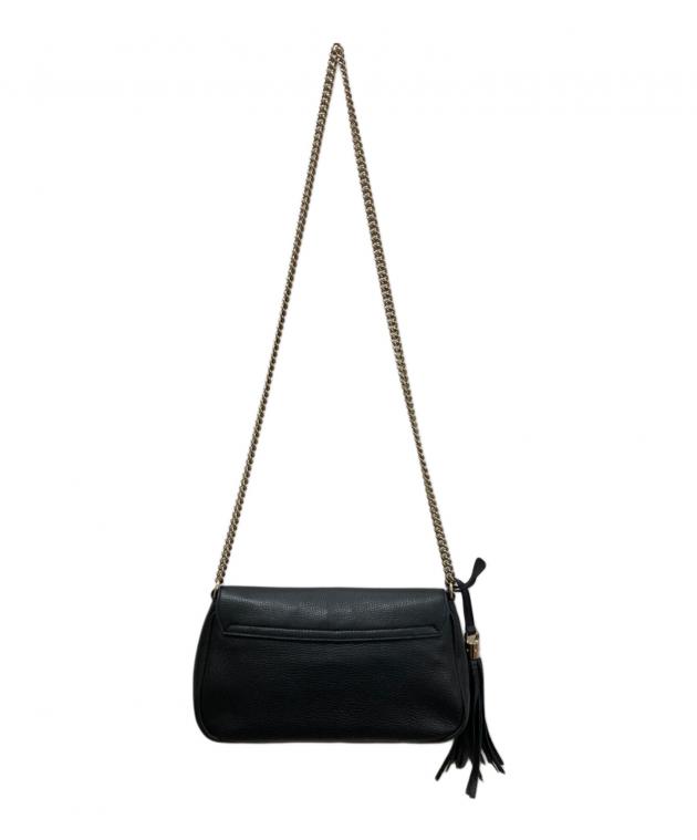 中古・古着通販】GUCCI (グッチ) チェーンショルダーバッグ ブラック