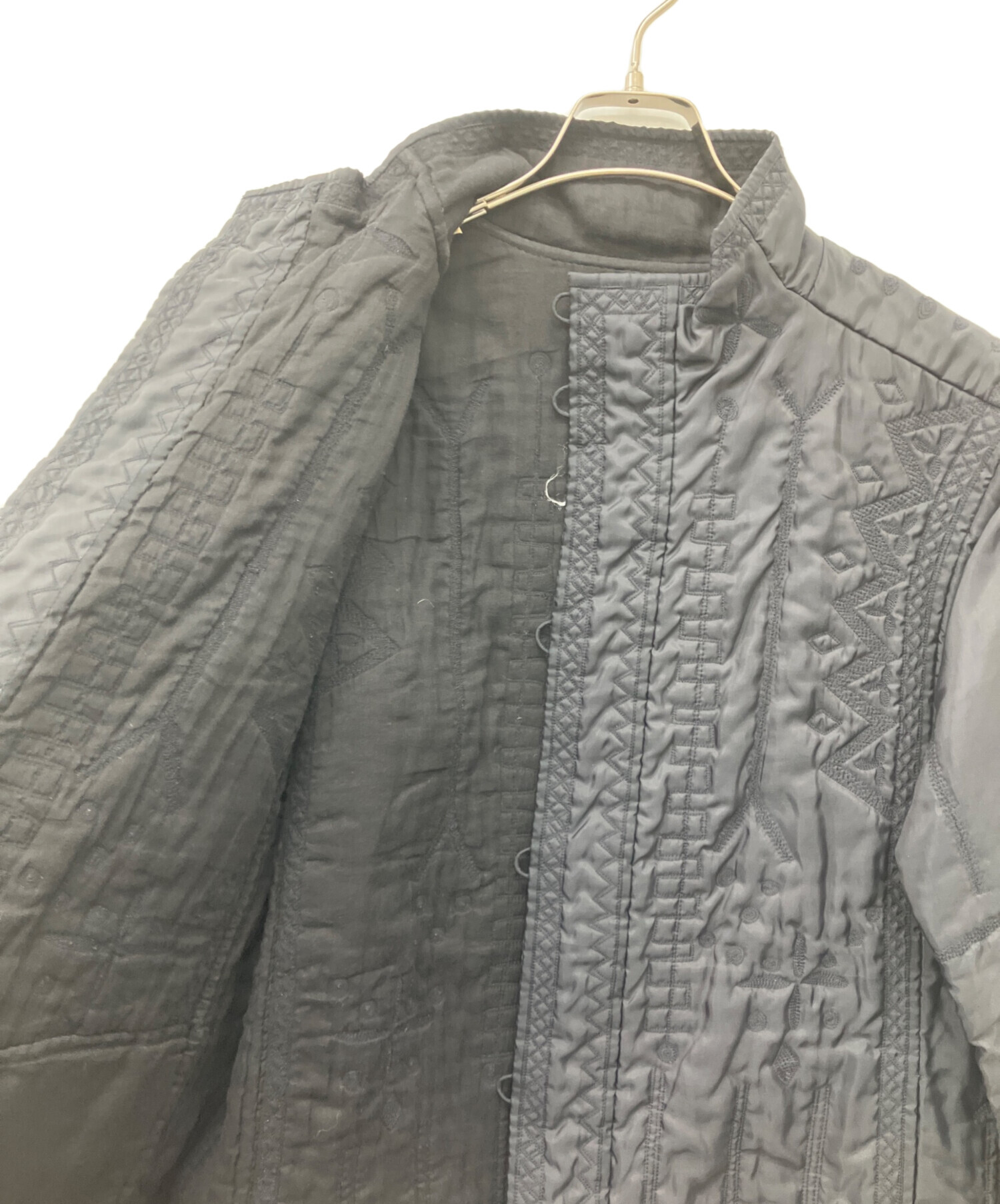 中古・古着通販】HaaT (ハート) 総刺繍ナイロンジャケット ブラック