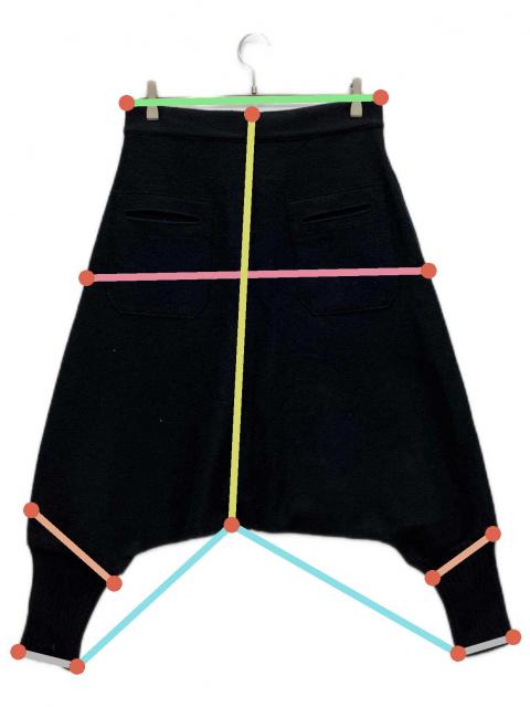 中古・古着通販】Y's (ワイズ) ウールサルエルパンツ ブラック サイズ