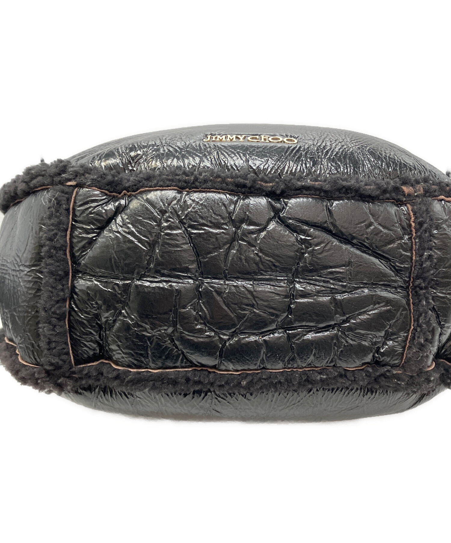 中古・古着通販】JIMMY CHOO (ジミーチュウ) ムートンバッグ ブラック 