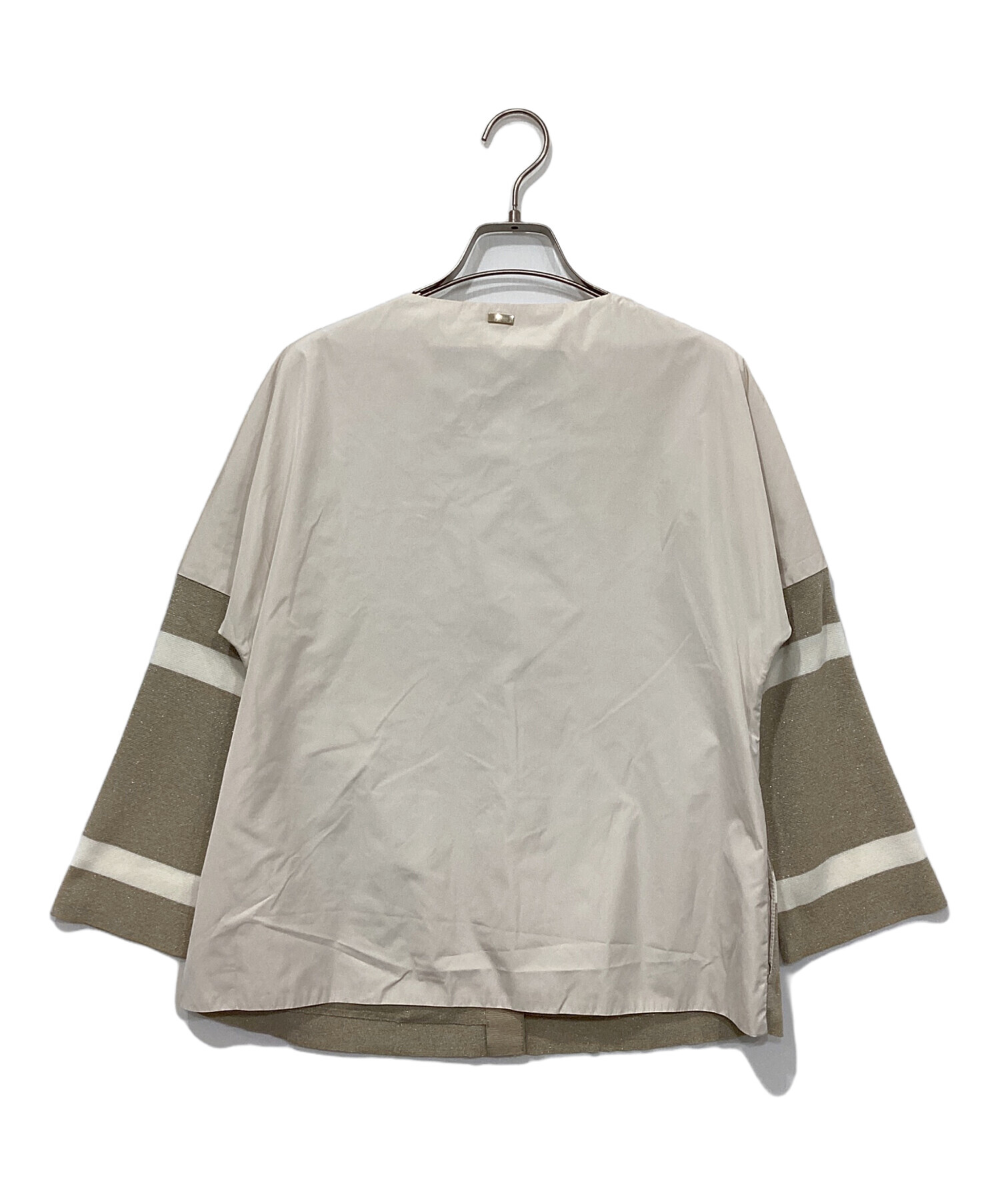 中古・古着通販】HERNO (ヘルノ) ナイロン切替ラメニットノーカラー