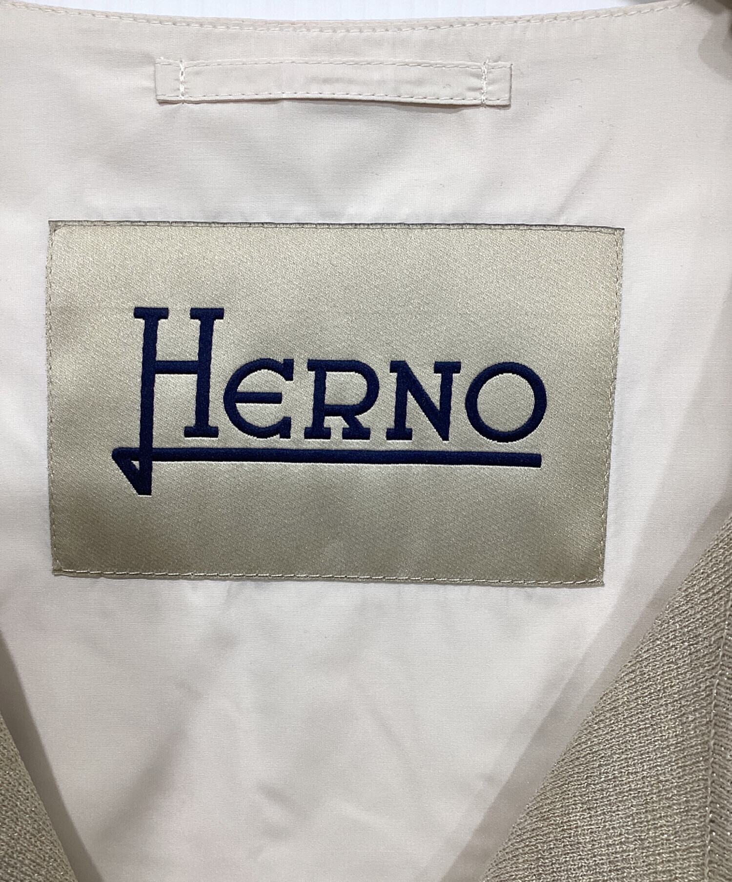 中古・古着通販】HERNO (ヘルノ) ナイロン切替ラメニットノーカラー