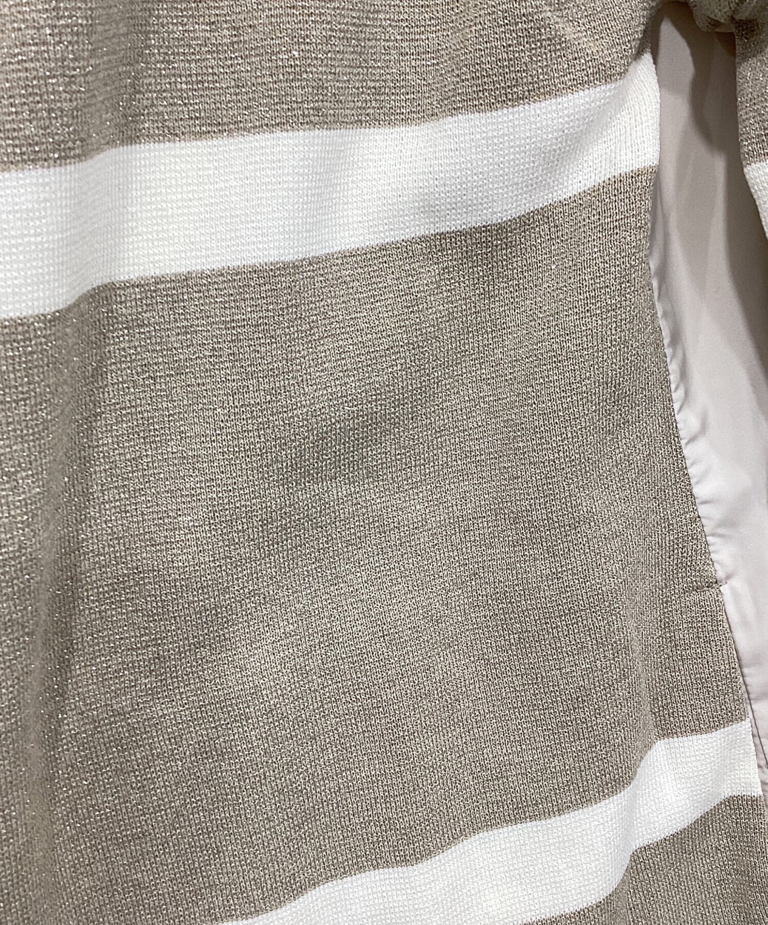 中古・古着通販】HERNO (ヘルノ) ナイロン切替ラメニットノーカラー