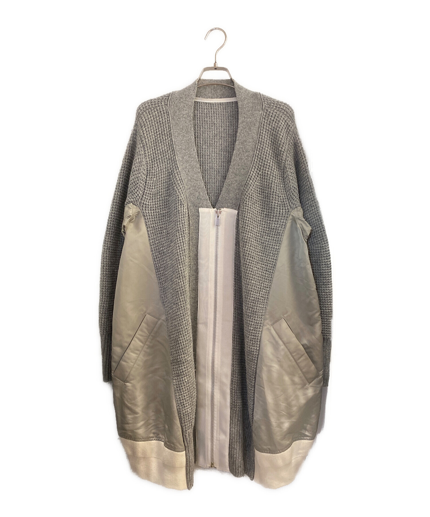 中古・古着通販】sacai (サカイ) ドッキングニットコート グレー