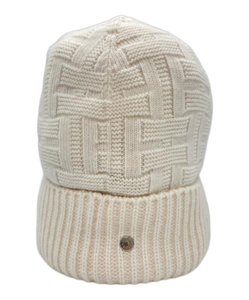 ❤未使用品❤セリエボタンつきニット帽 ベージュｘSV金具 エルメス Ｓサイズ 中古・古着通販】HERMES (エルメス) セリエボタンニットキャップ オフ