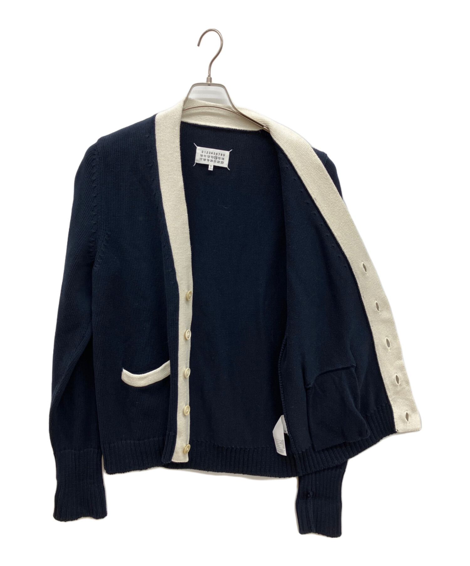 Maison Margiela ネイビー カーディガン Mサイズ 中古・古着通販】Maison Margiela (メゾンマルジェラ) バイカラー