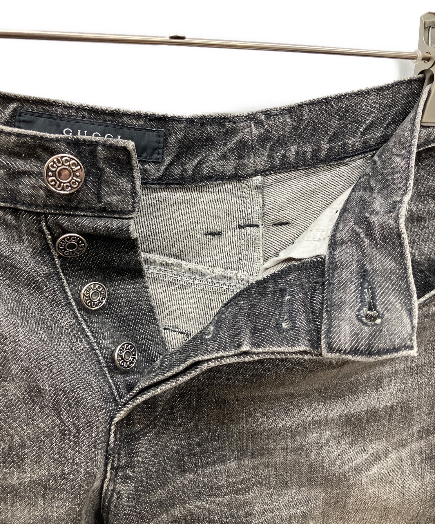 中古・古着通販】GUCCI (グッチ) デニムパンツ ブラック サイズ:46