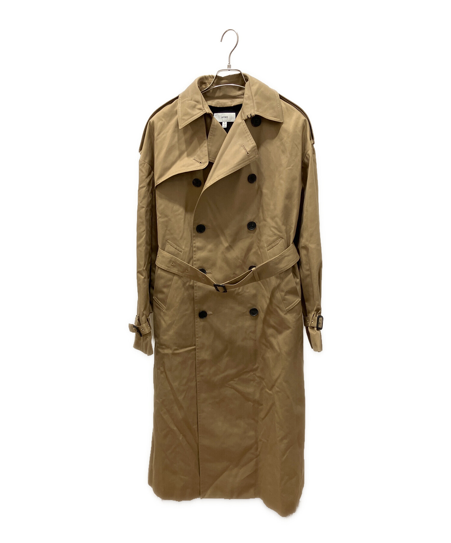 美品　HYKE ベージュ トレンチコート HYKE(ハイク) TRENCH COAT -REGULAR FIT- 身長別定番トレンチコートの