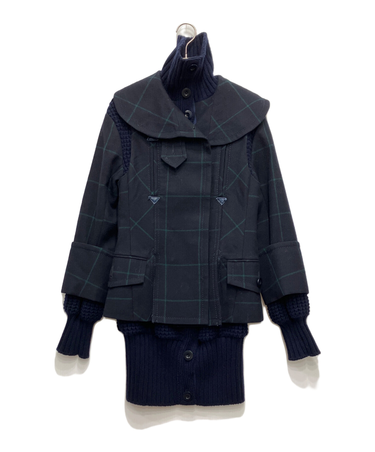 中古・古着通販】sacai (サカイ) 2WAY異素材切替ジャケット ネイビー