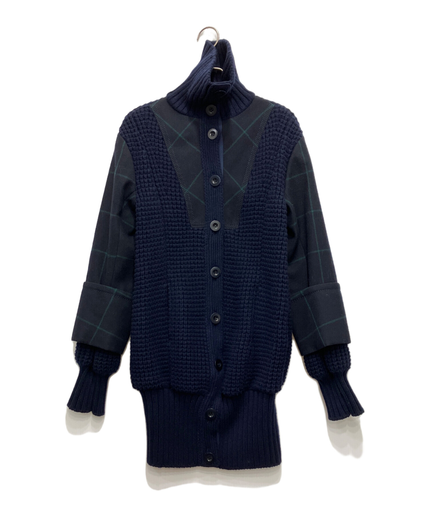 M*N様 sacai ジャケット 19-04704 サイズ2 タグ付き　未使用品 中古・古着通販】sacai (サカイ) 2WAY異素材切替ジャケット ネイビー