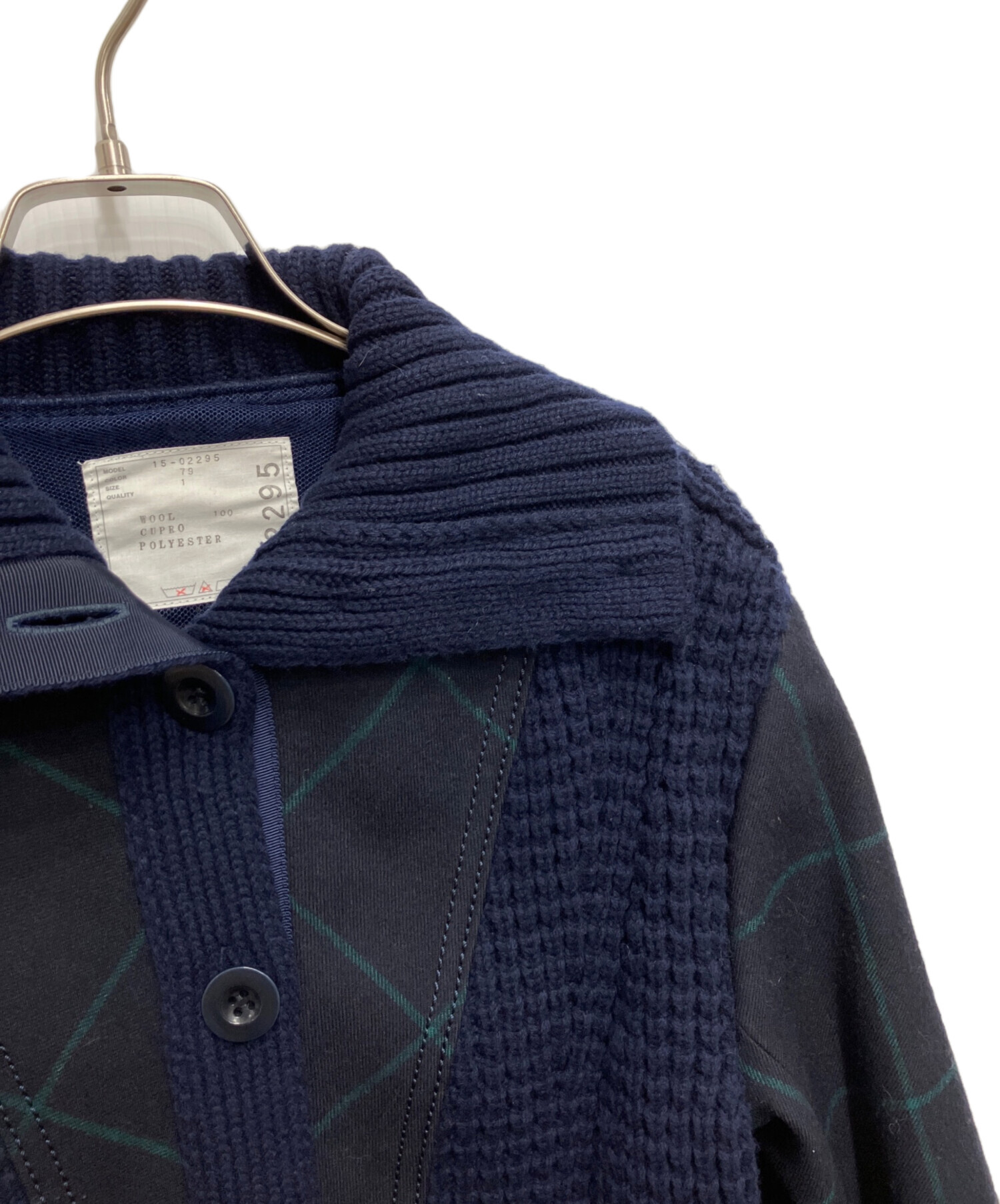 中古・古着通販】sacai (サカイ) 2WAY異素材切替ジャケット ネイビー