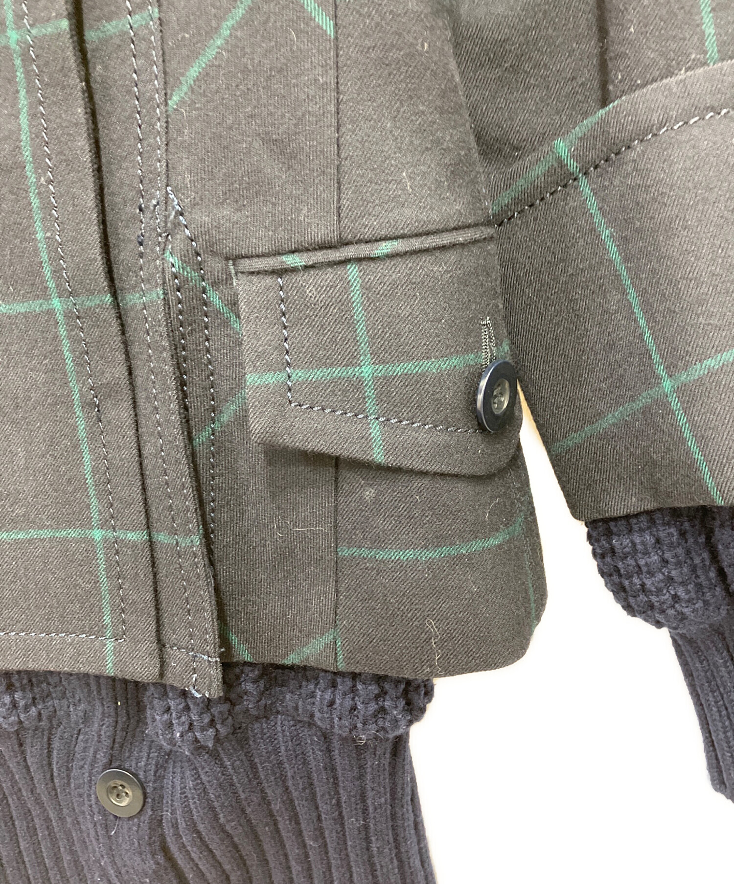 中古・古着通販】sacai (サカイ) 2WAY異素材切替ジャケット ネイビー