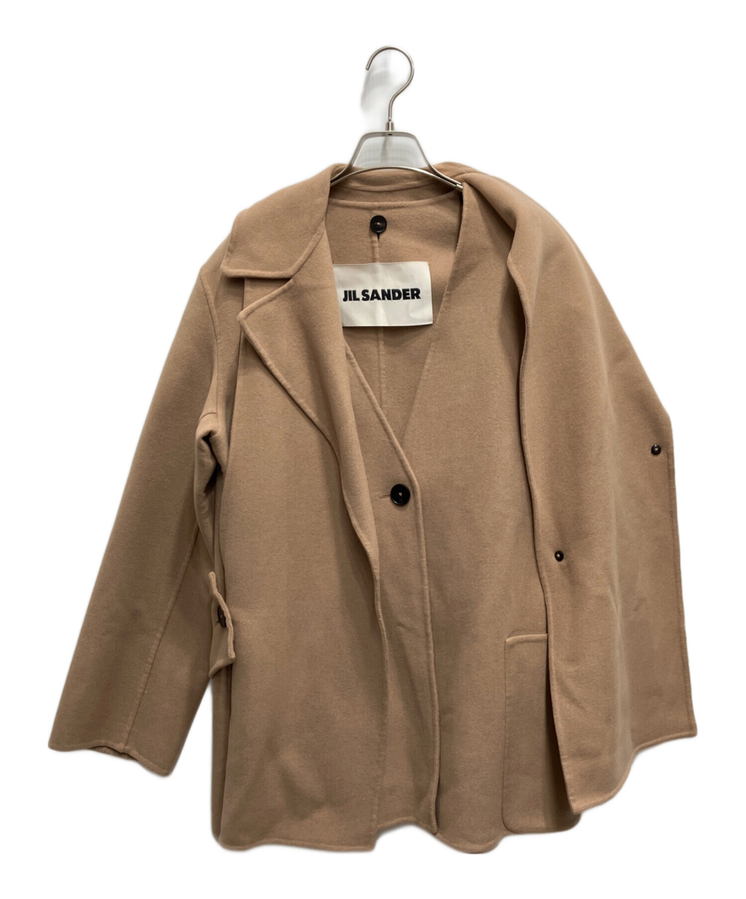 JIL SANDERジルサンダー カシミヤ混 コート ベージュ 34 ベルト欠損 中古・古着通販】JIL SANDER (ジルサンダー) カシミヤレイヤードコート
