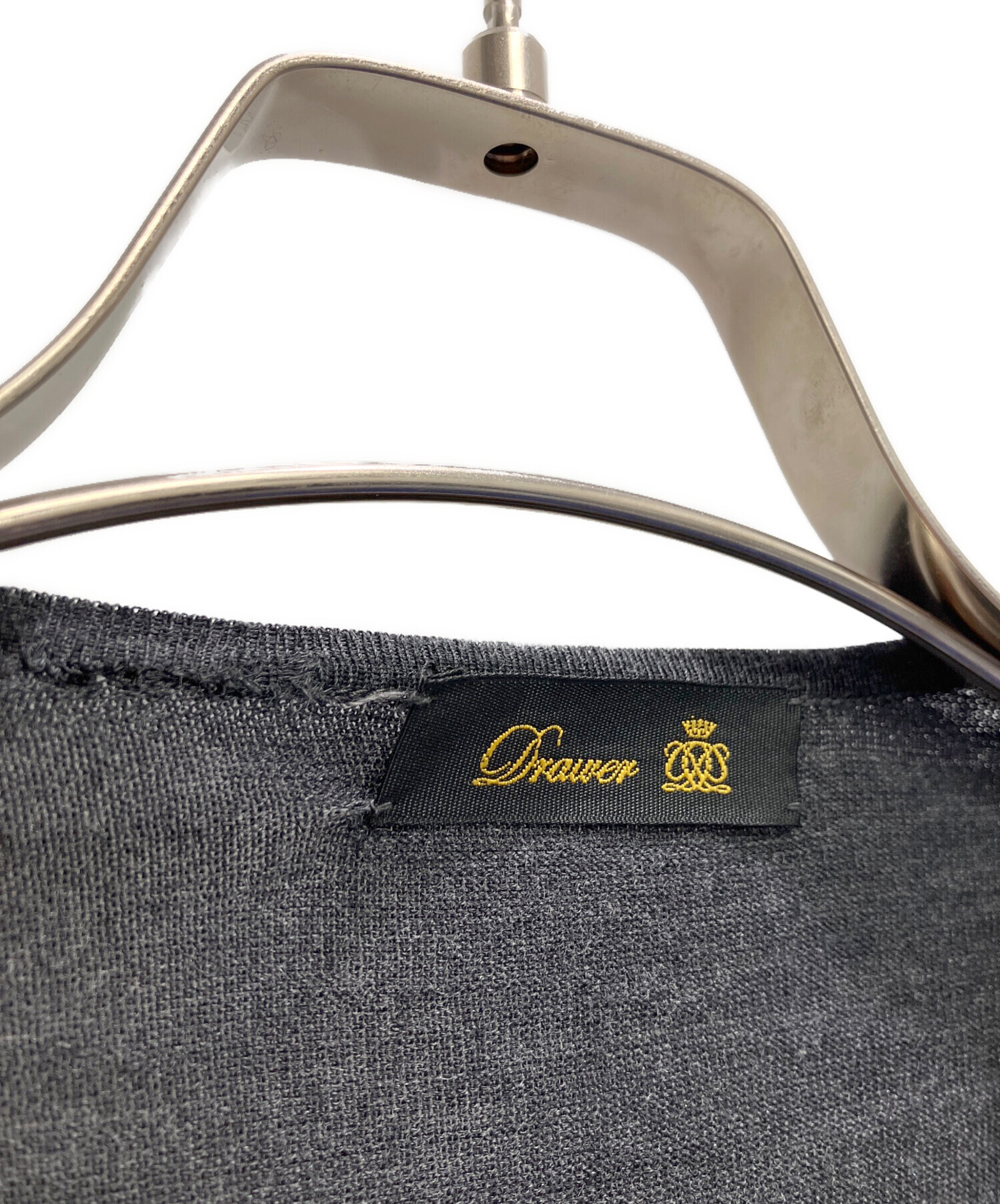 中古・古着通販】DRAWER (ドゥロワー) フリルクルーネックカーディガン