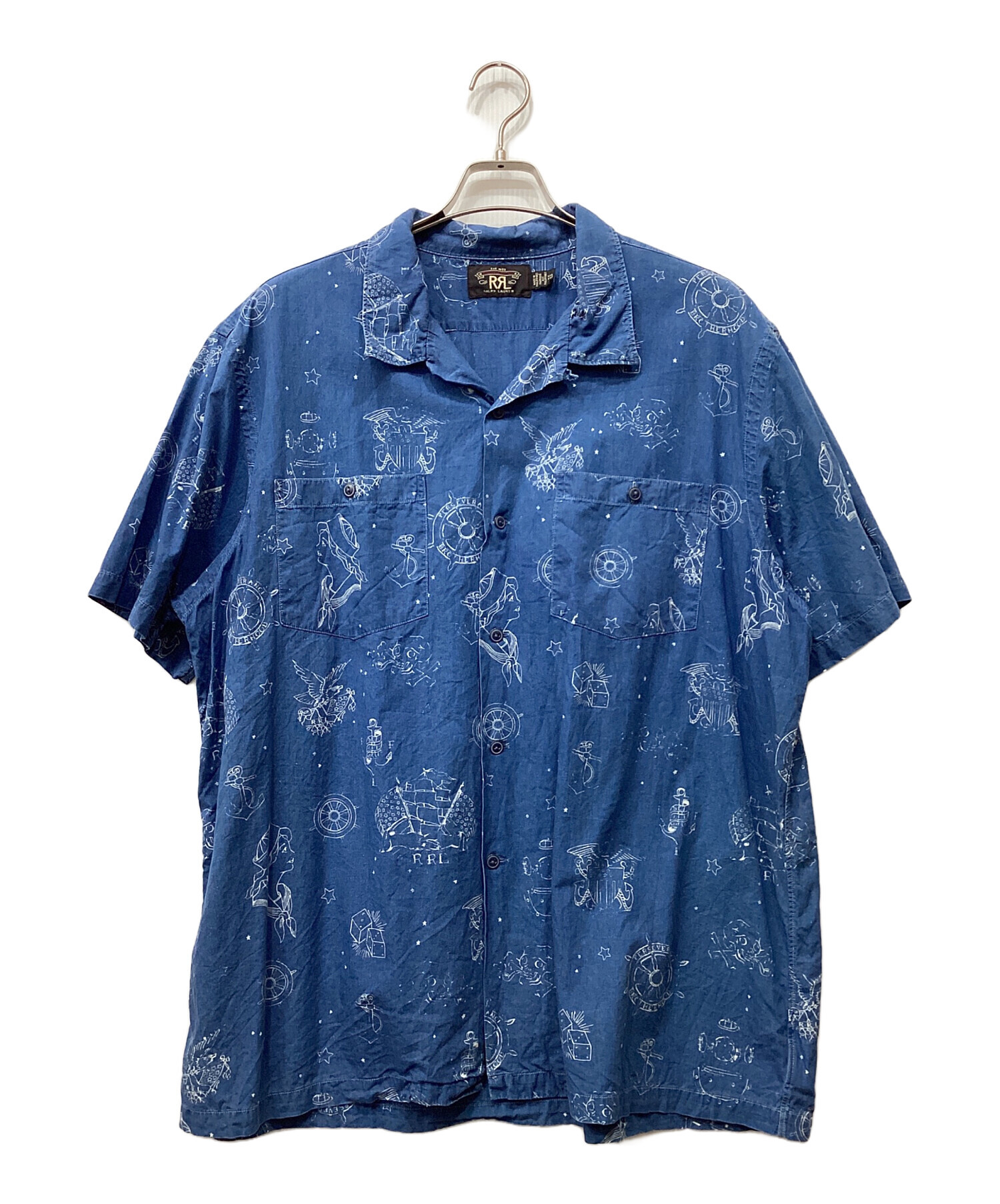 傑作】 RRL INDIGO CAMP SHIRTS ダブルアールエル 刺し子 刺繍