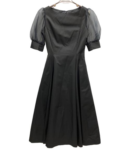中古・古着通販】Ameri (アメリ) SHEER PUFF SLEEVE DRESS ブラック