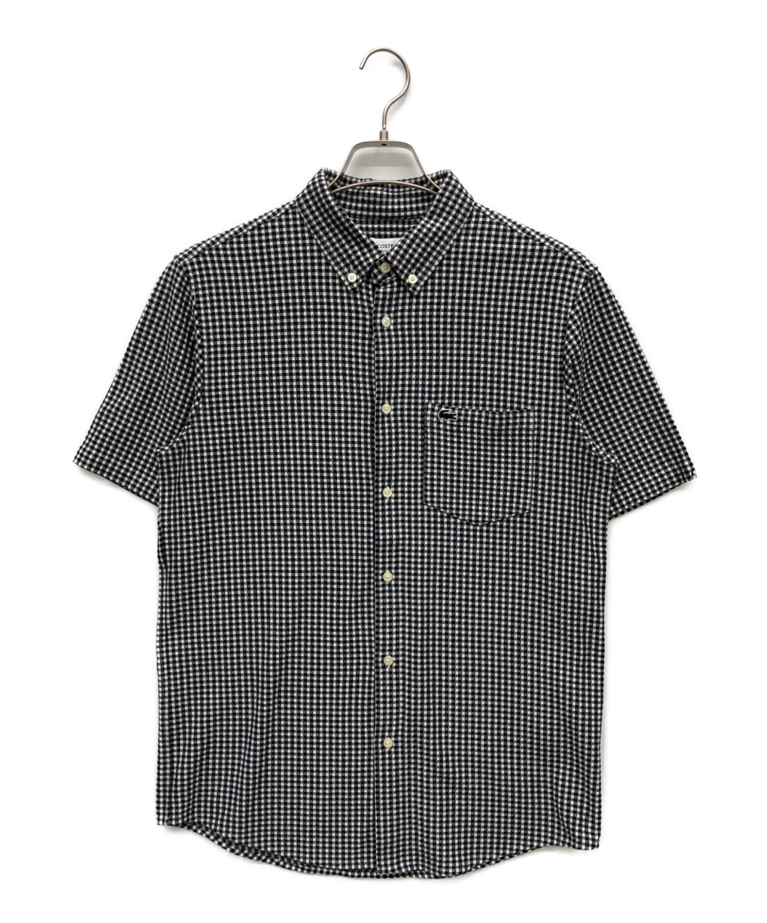 【新品タグ付】ラコステ　チェック　半袖シャツ　BD　クールマックス　ロゴタグ　L 中古・古着通販】LACOSTE (ラコステ) クールマックスブレンド