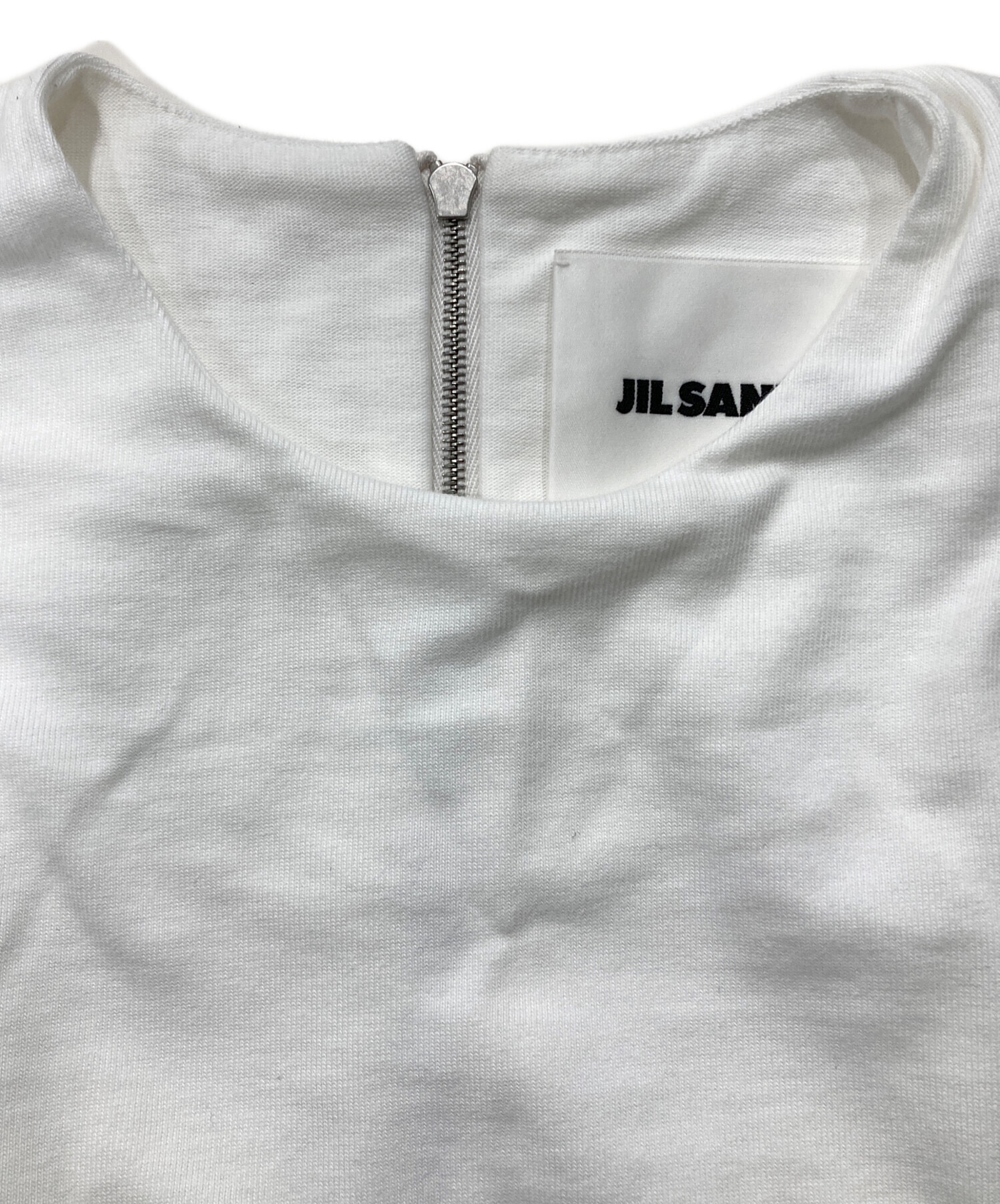 JIL SANDER / ノースリーブカットソー/S/コットン/WHT/J03GC0125 中古・古着通販】JIL SANDER (ジルサンダー) クルーネックTシャツ