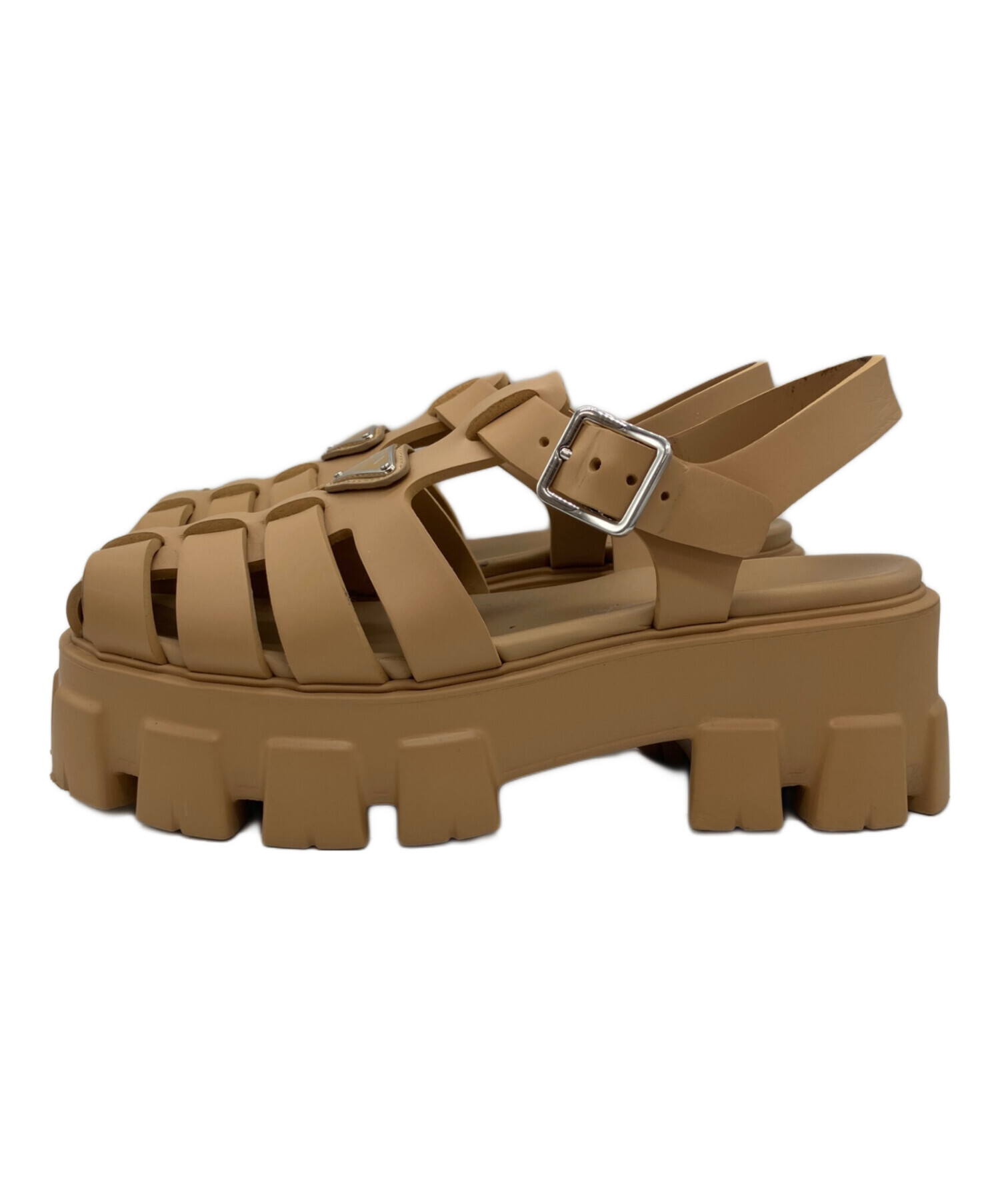 中古・古着通販】PRADA (プラダ) モノリス ラバー サンダル ブラウン