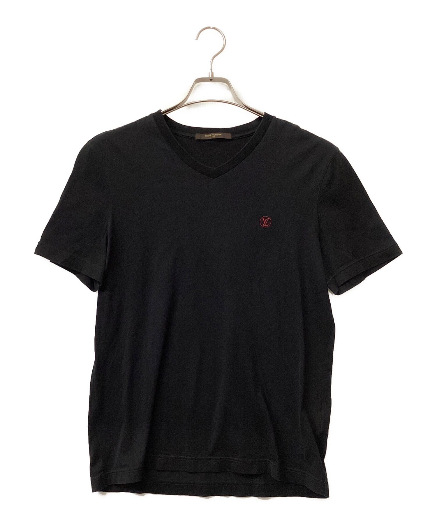 Louis Vuitton ロゴ刺繍 Tシャツ ブラック 中古・古着通販】LOUIS VUITTON (ルイ ヴィトン) ロゴ刺繍Tシャツ