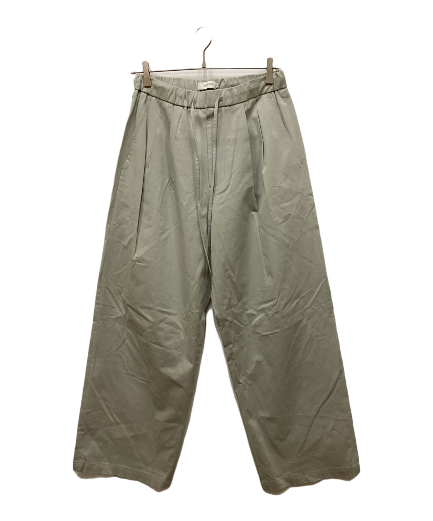 新品　アモーメントAMOMENT SHEER DRAWSTRING TOP 中古・古着通販】AMOMENTO (アモーメント) DRAWSTRING W／PT グリーン