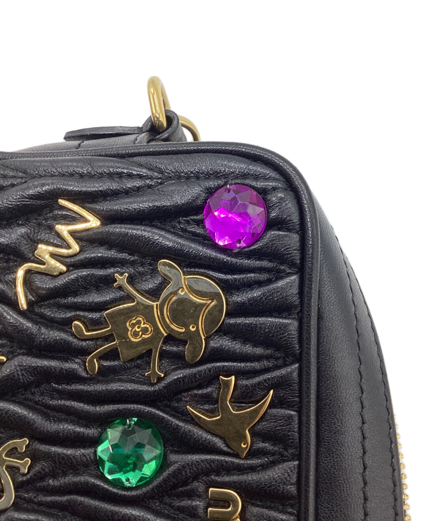 中古・古着通販】MIU MIU (ミュウミュウ) マテラッセレザー ビジュー