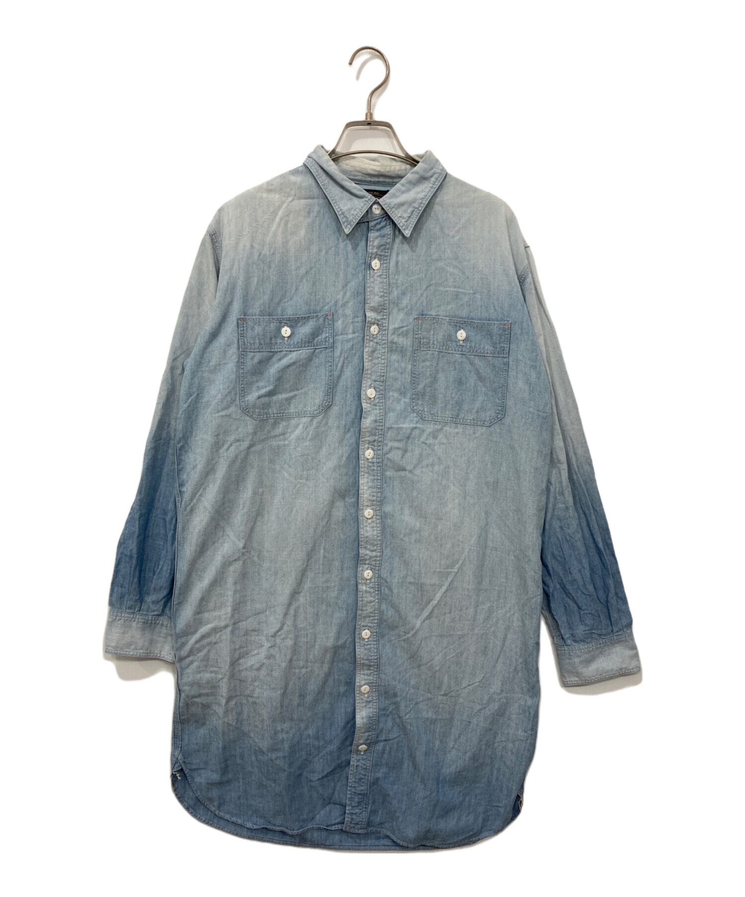 【新品タグ付き】RRL ダブルアールエル ラルフローレン デニムシャツワンピース 中古・古着通販】RRL (ダブルアールエル) ダメージ加工デニムシャツ