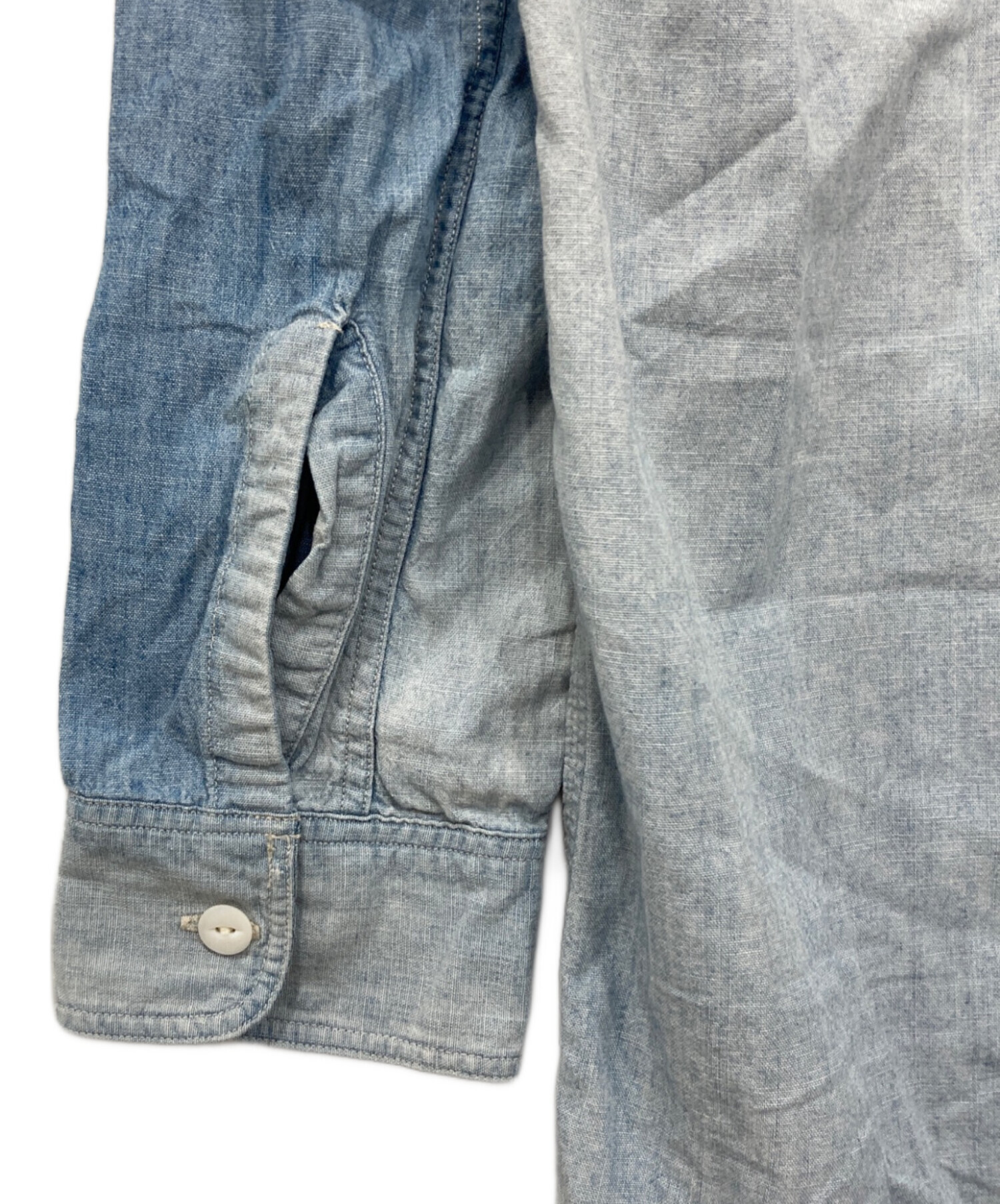 中古・古着通販】RRL (ダブルアールエル) ダメージ加工デニムシャツ