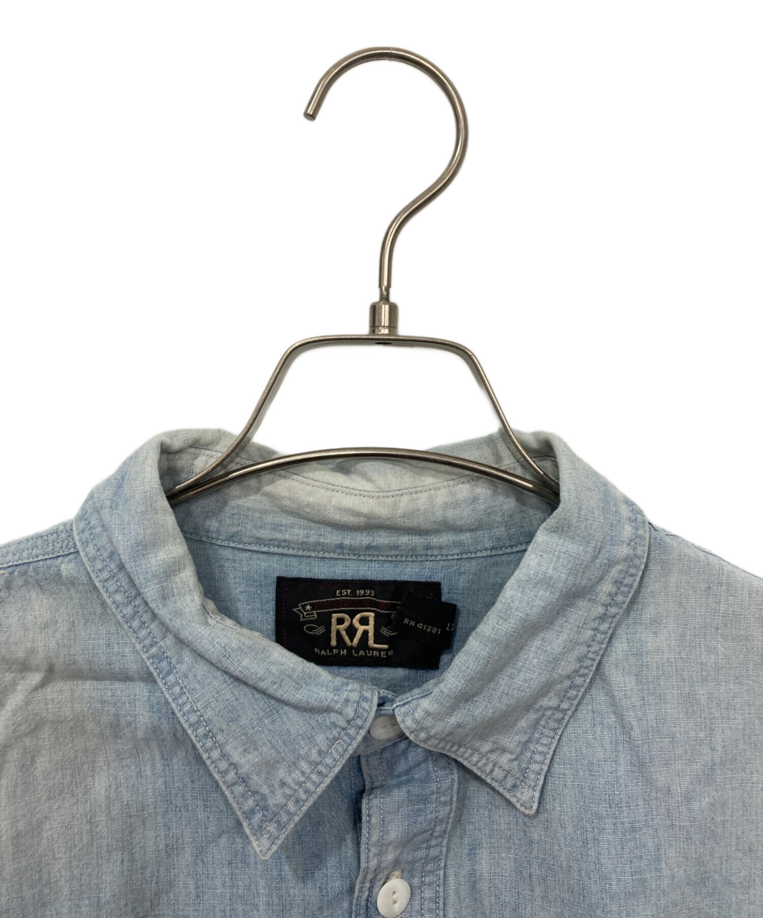 中古・古着通販】RRL (ダブルアールエル) ダメージ加工デニムシャツ