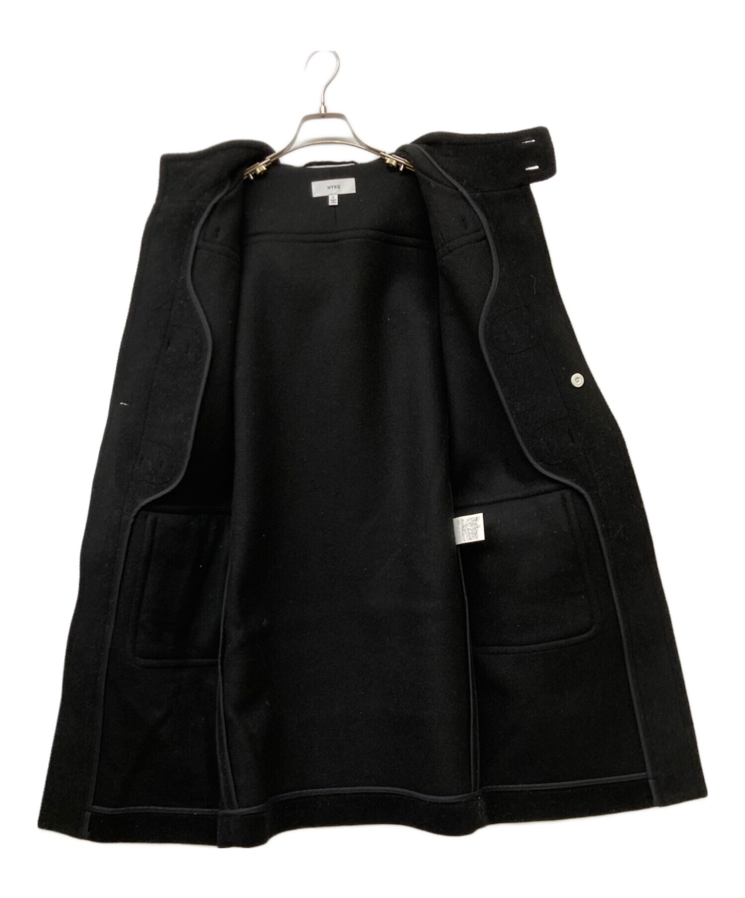 中古・古着通販】HYKE (ハイク) ダッフルコート ブラック サイズ:1