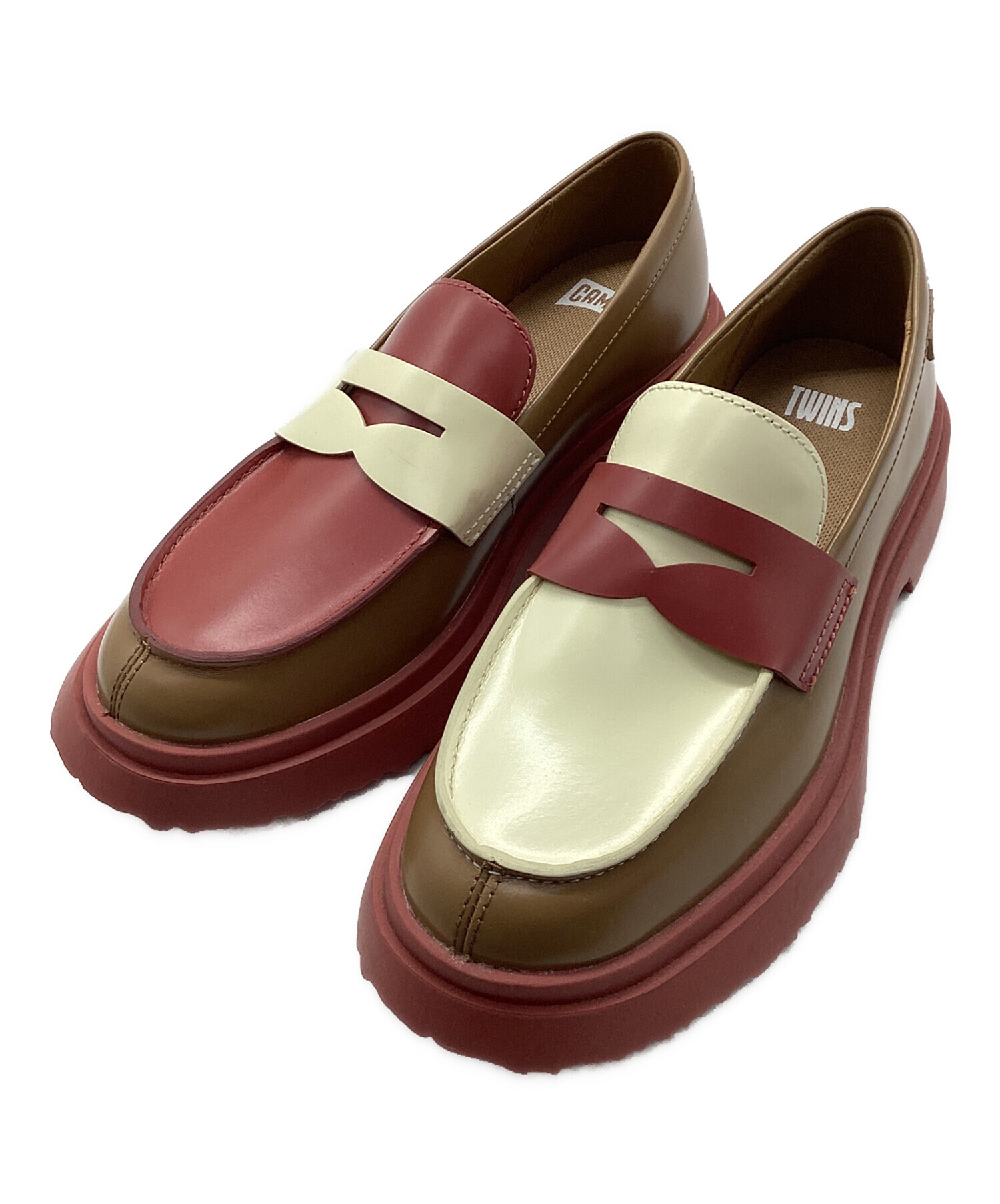 中古・古着通販】CAMPER (カンペール) ローファー ブラウン×レッド 