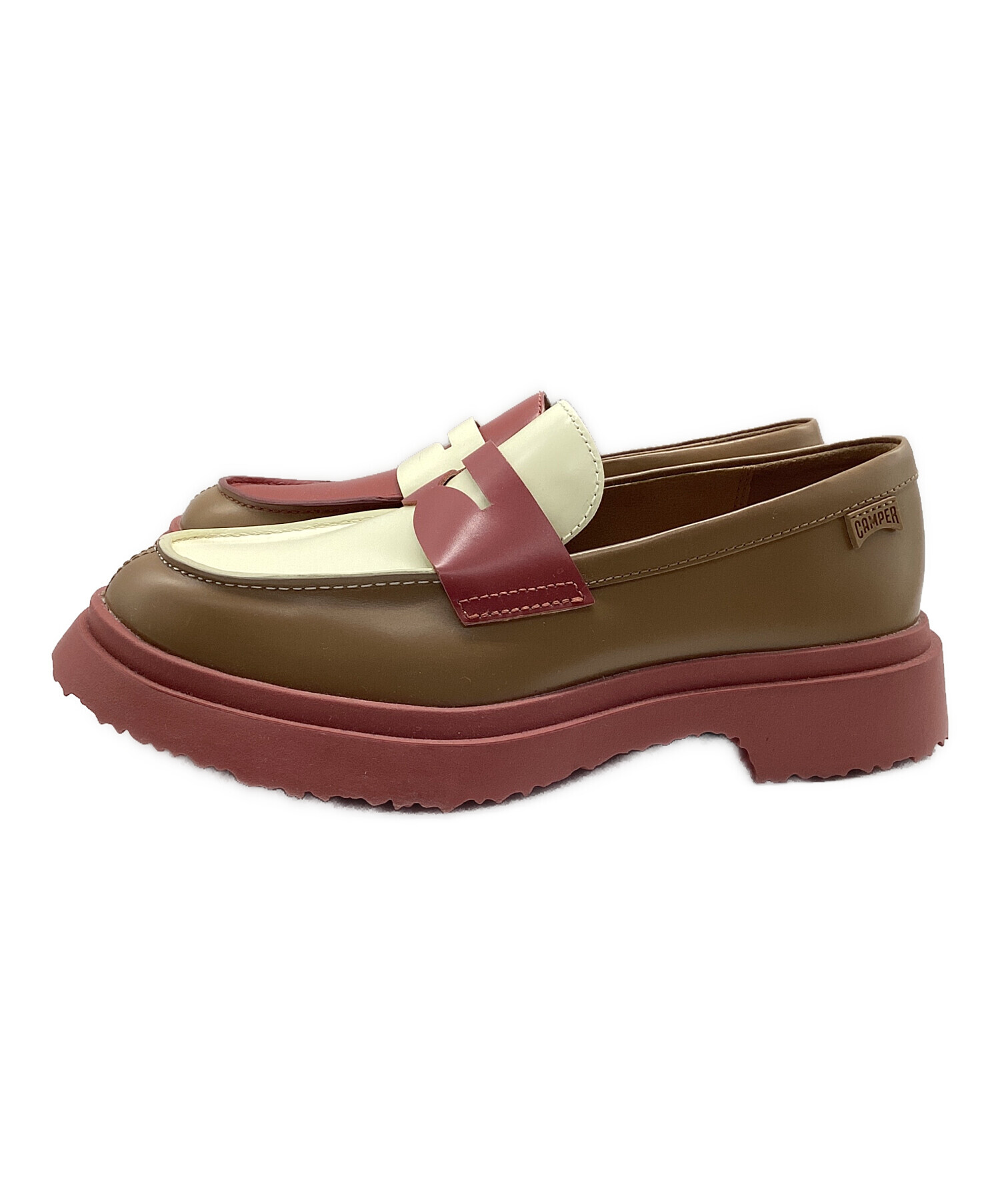 中古・古着通販】CAMPER (カンペール) ローファー ブラウン×レッド