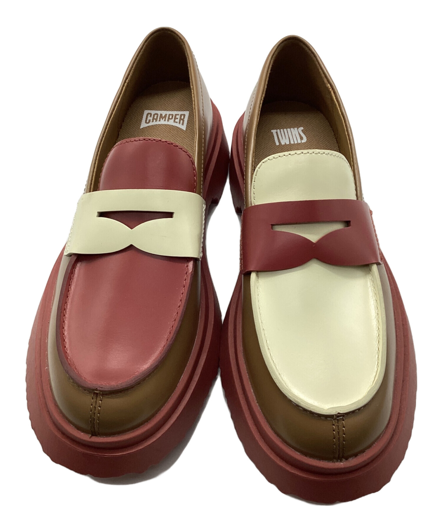 中古・古着通販】CAMPER (カンペール) ローファー ブラウン×レッド 