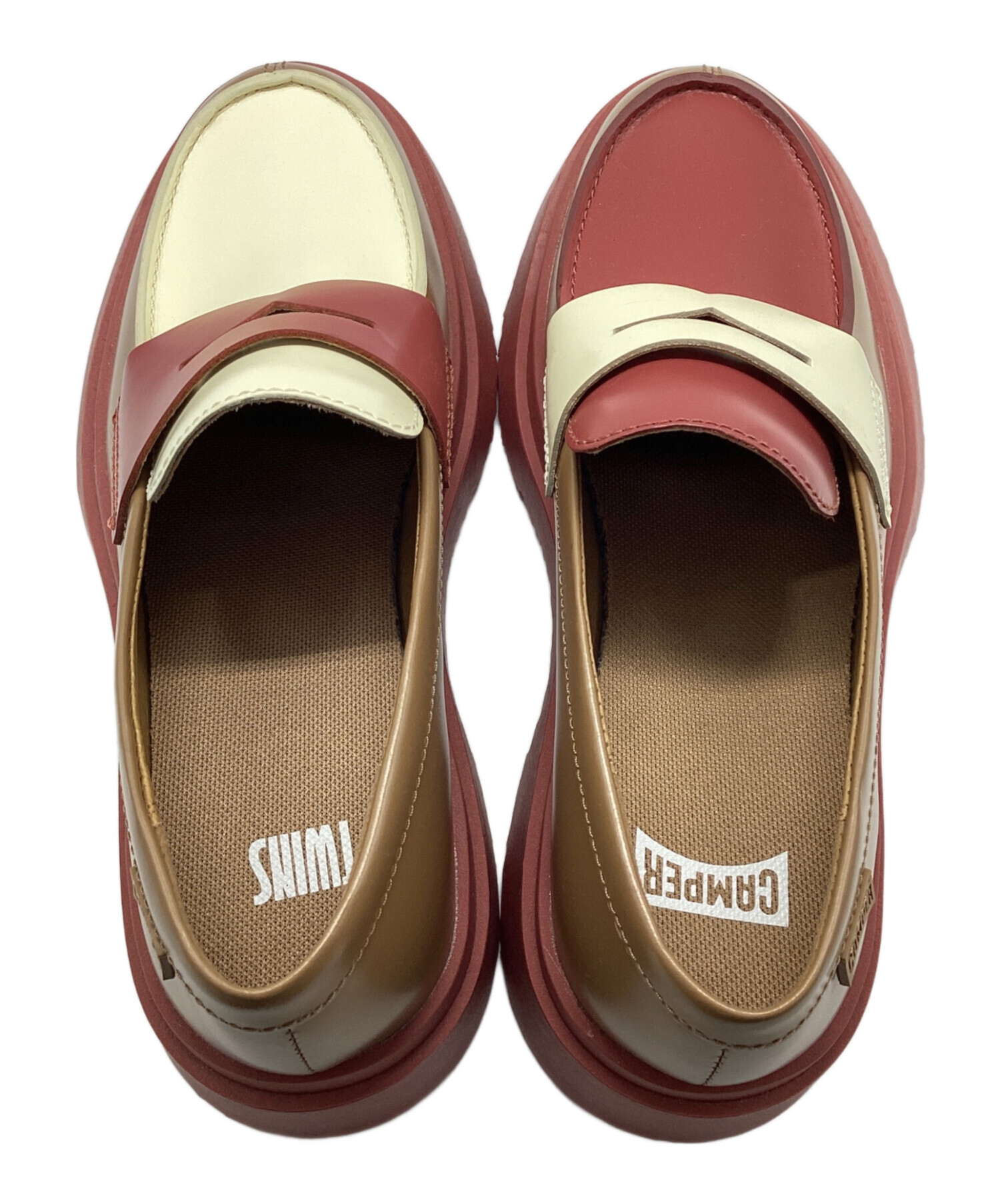 中古・古着通販】CAMPER (カンペール) ローファー ブラウン×レッド