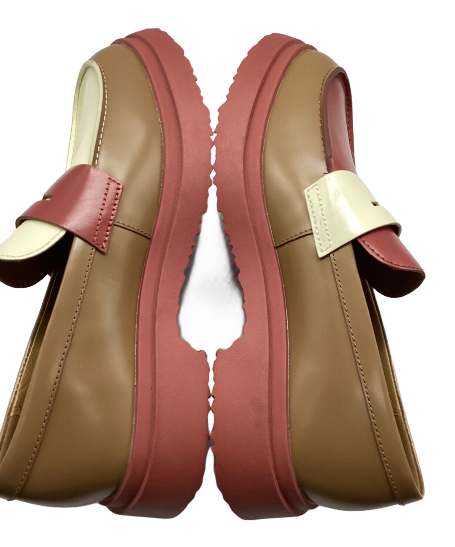 中古・古着通販】CAMPER (カンペール) ローファー ブラウン×レッド