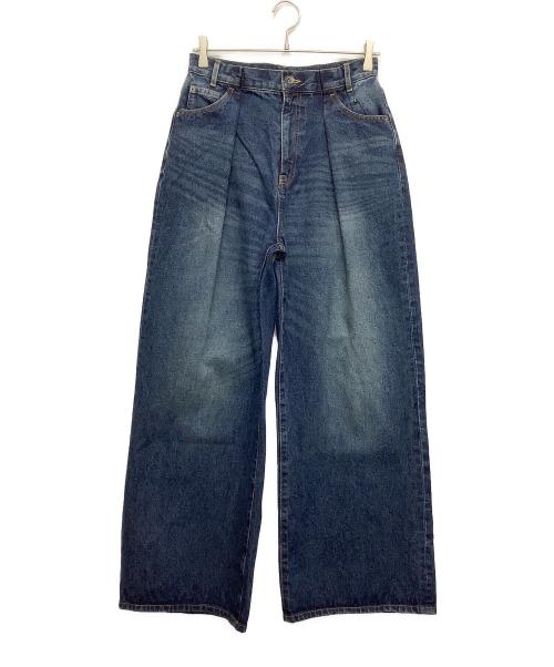 中古・古着通販】JEANASIS (ジーナシス) タックデニムワイドパンツ